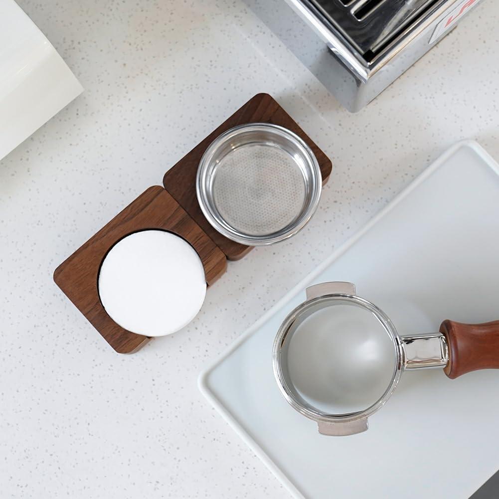 Soporte de Filtro de Café Watchget de Madera de Nogal 63mm