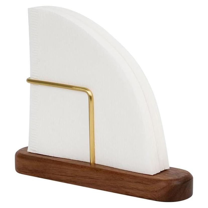 Soporte de Filtro de Café en Cono Watchget - Nogal y Latón