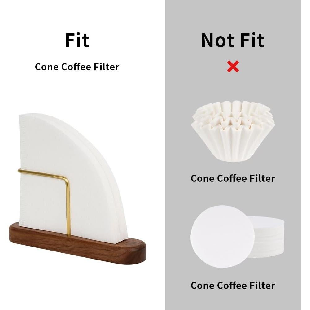 Soporte de Filtro de Café en Cono Watchget - Nogal y Latón