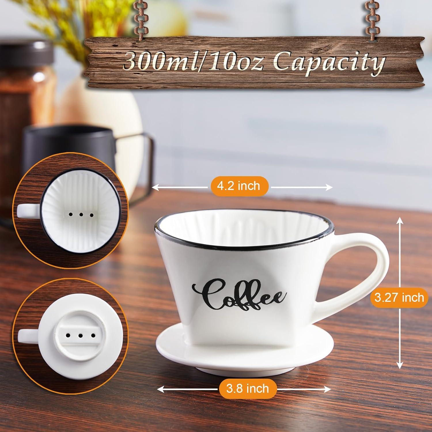 Cafetera de Goteo Manual DAYYET de Cerámica Blanca 0.54 kg