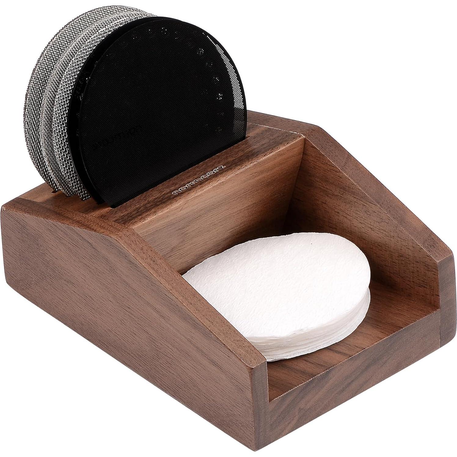 Soporte Organizador de Filtros de Espresso Normcore - Madera de Nogal