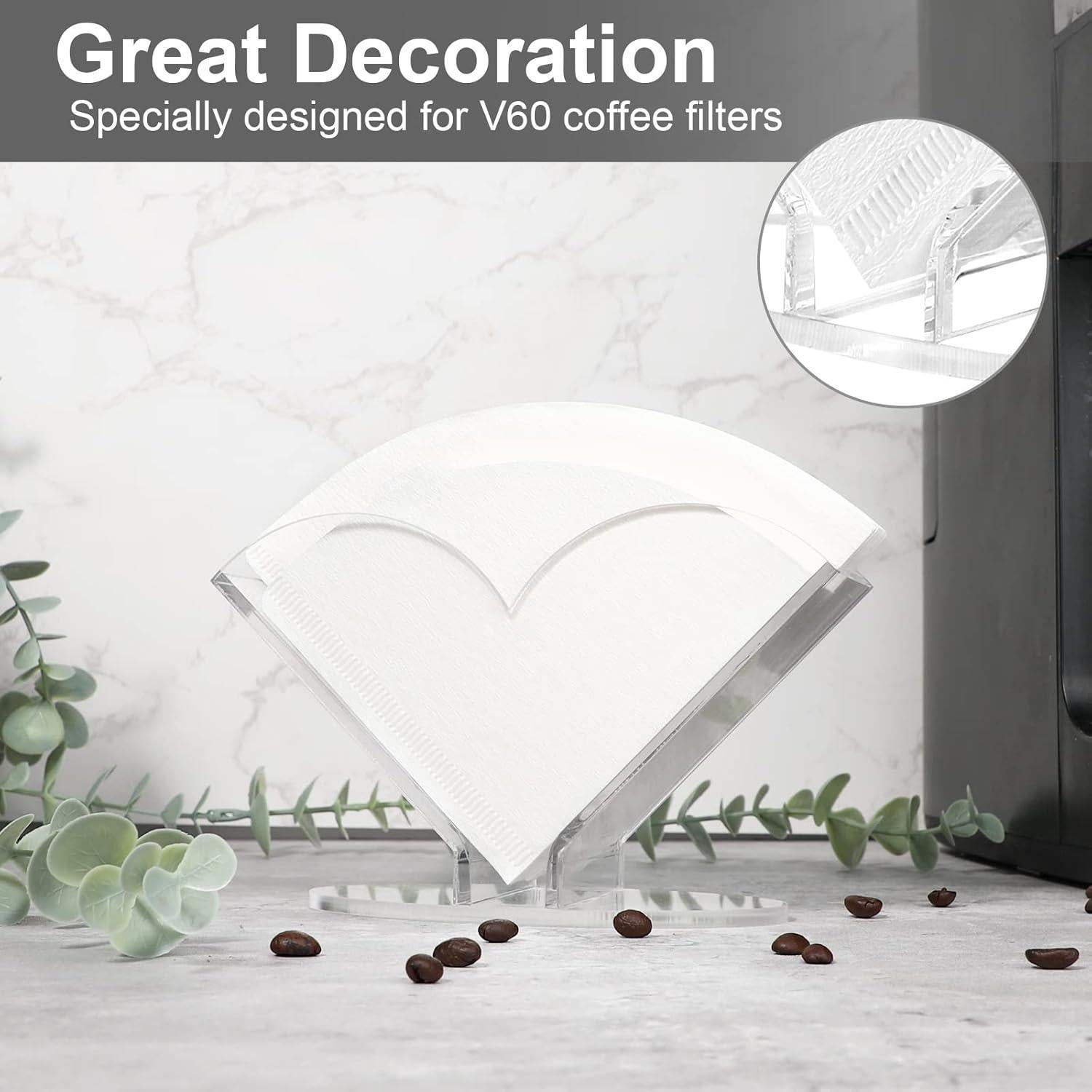 Soporte para Filtros de Café V60 Kamehame Acrílico Transparente