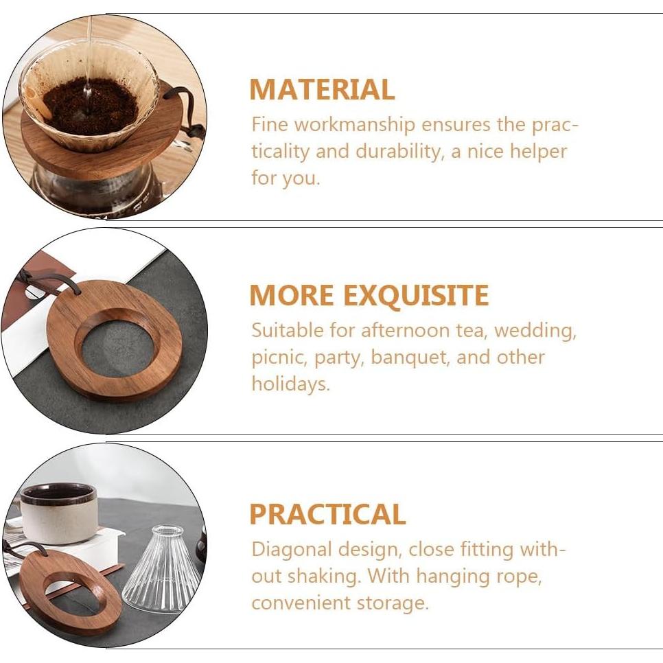 Soporte de Goteo de Café IMIKEYA de Madera 11.5x9.5 cm