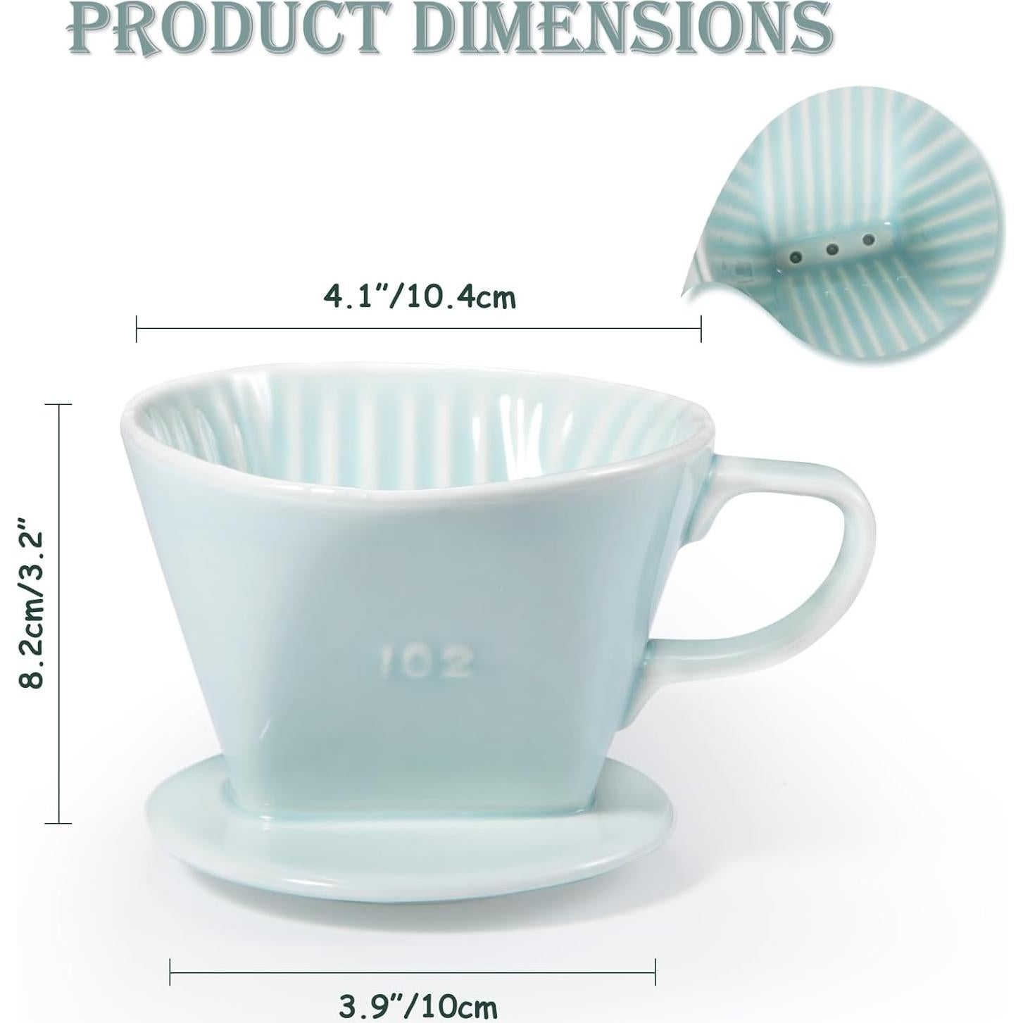 Goteo de Café Cerámica Noarixa Verde 1 Taza Manual Portátil