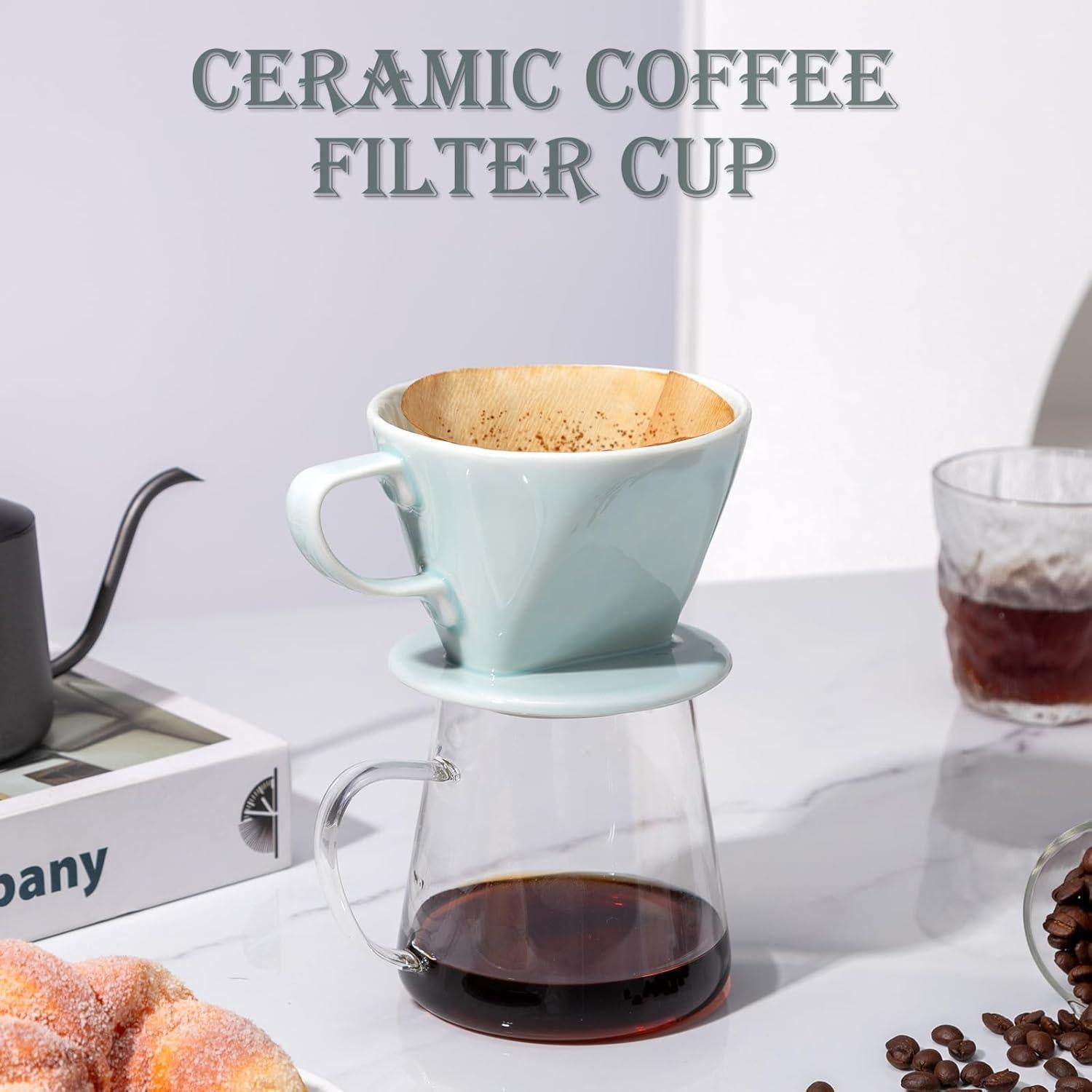 Goteo de Café Cerámica Noarixa Verde 1 Taza Manual Portátil