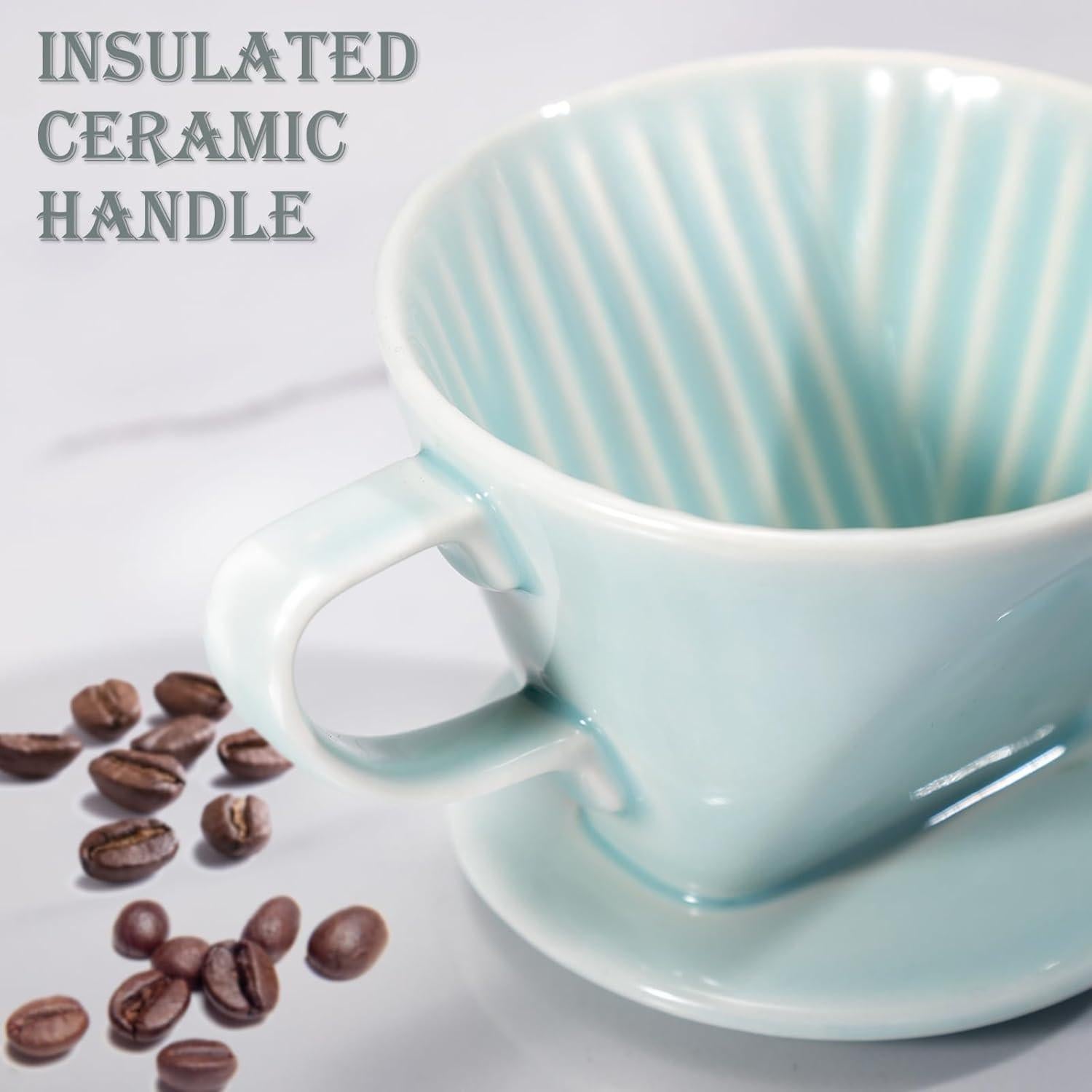 Goteo de Café Cerámica Noarixa Verde 1 Taza Manual Portátil