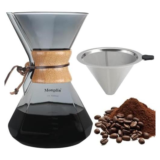 Cafetera de Goteo Mongdio 1000ml con Filtro Acero Inoxidable