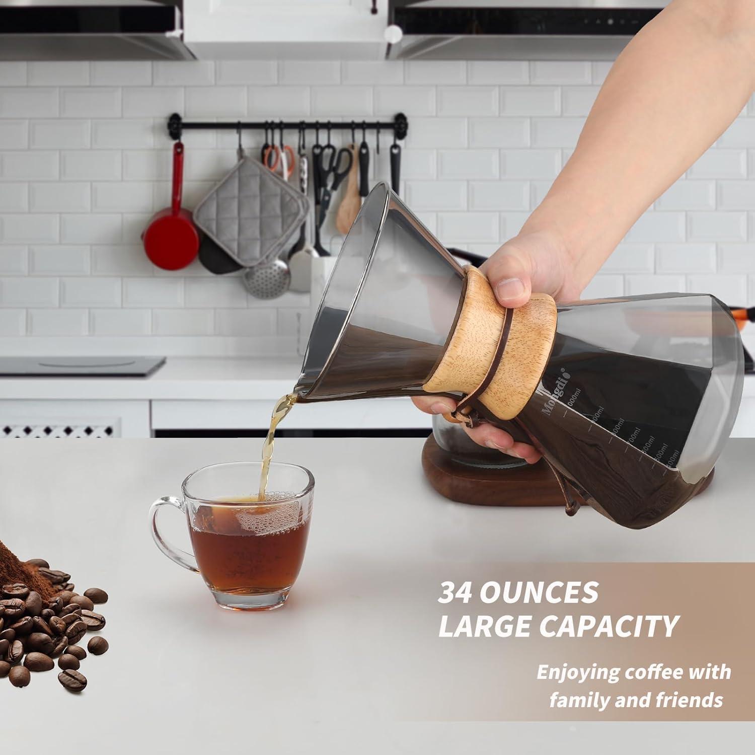 Cafetera de Goteo Mongdio 1000ml con Filtro Acero Inoxidable