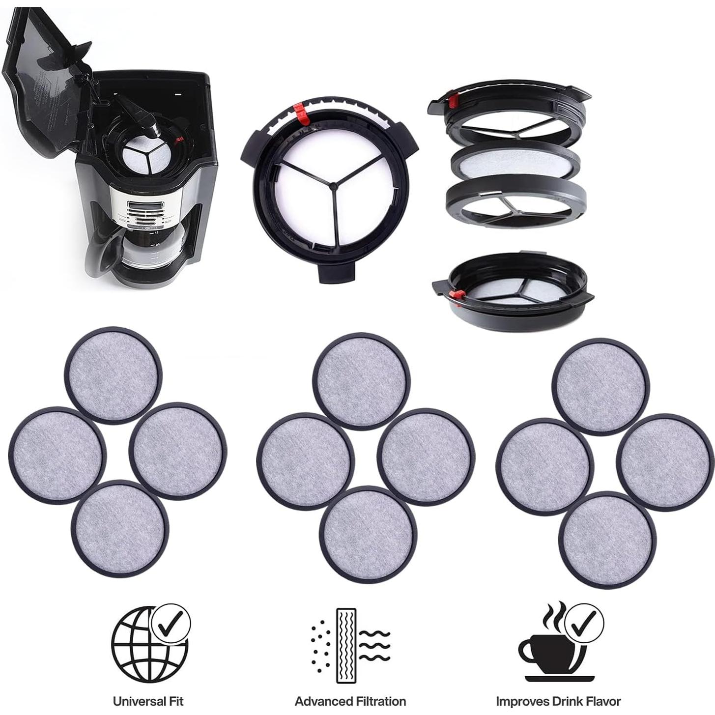 Discos de Filtro de Café BRENSTEN - 12 Piezas + Marco Soporte
