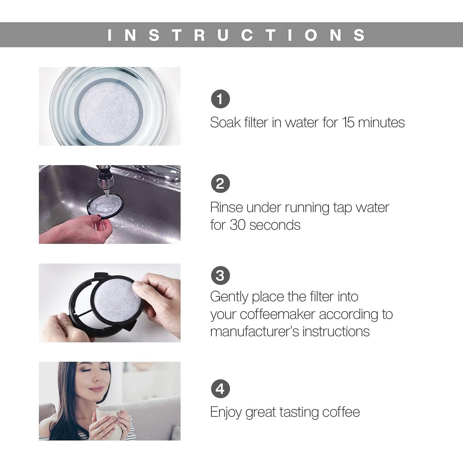 Discos de Filtro de Café BRENSTEN - 12 Piezas + Marco Soporte