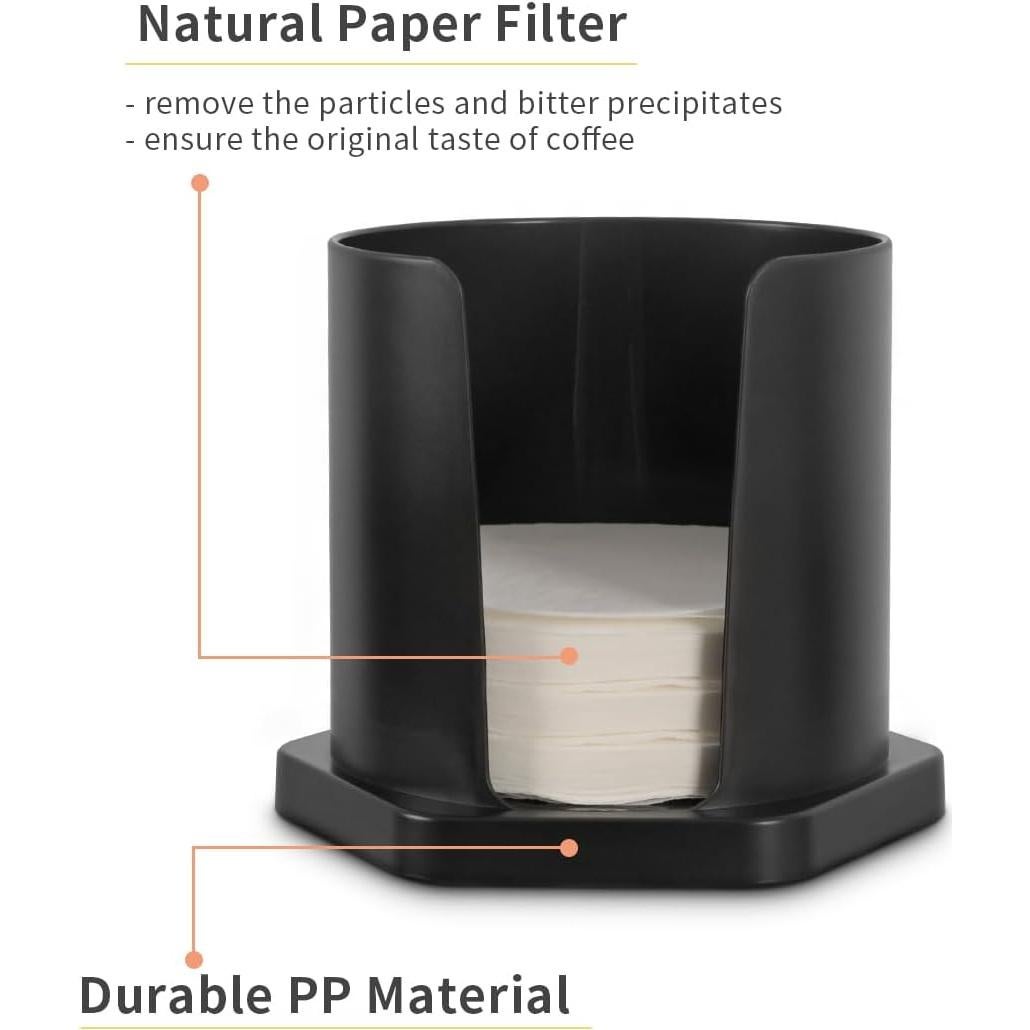 Soporte de Filtro de Café CAFEMASY con 200 Filtros Aeropress XL