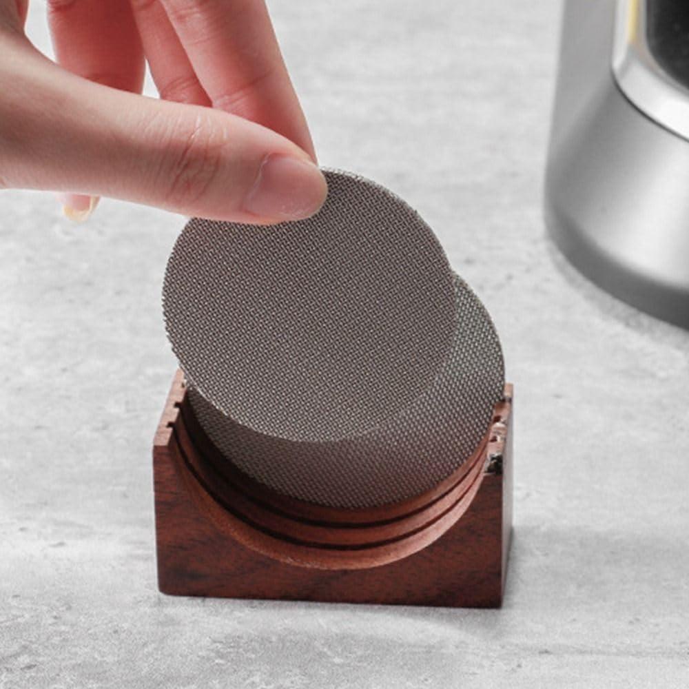 Filtro de Café Reutilizable Hobbyme con Soporte de Madera de Nogal