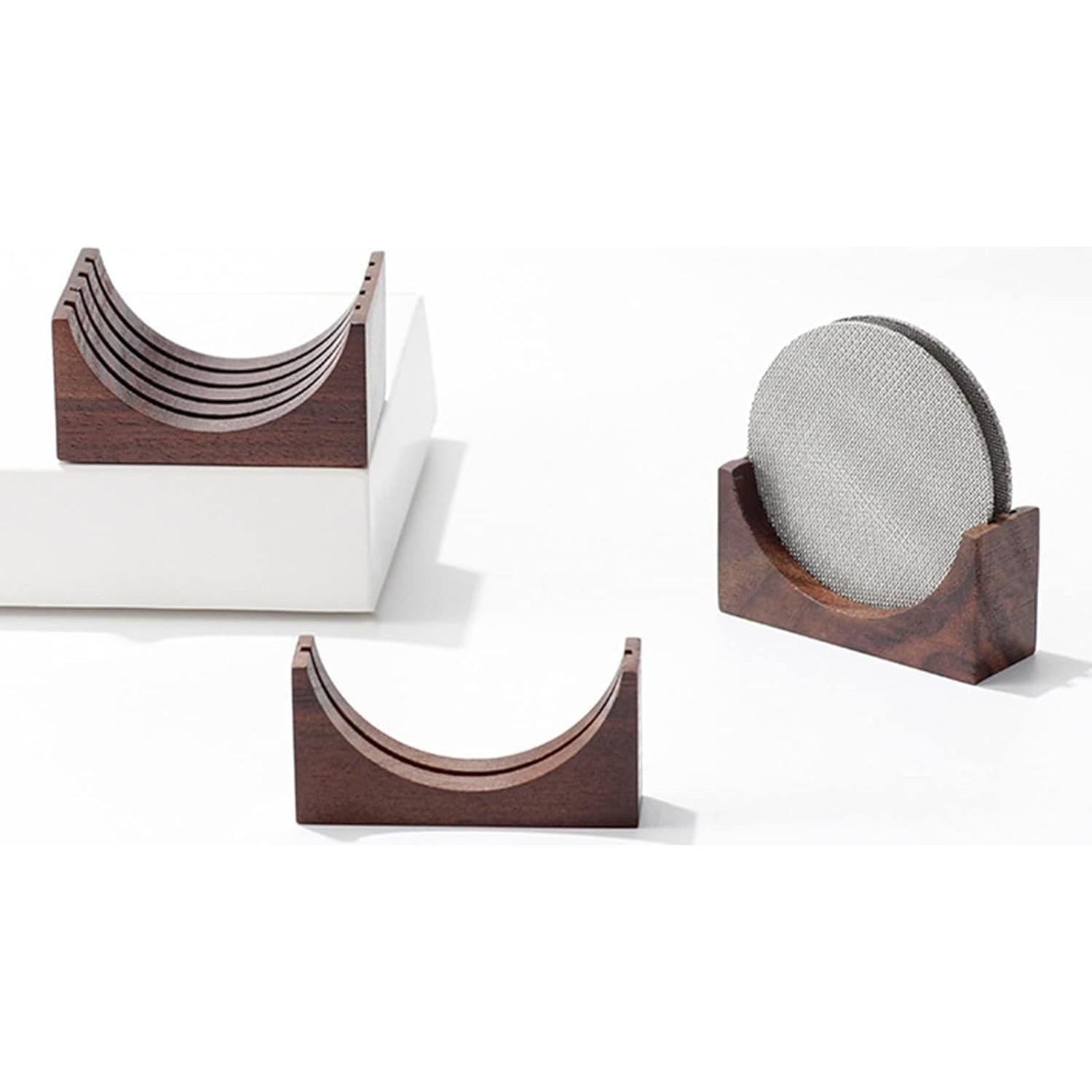 Filtro Reutilizable para Espresso WsjiaboFux con Soporte de Nogal