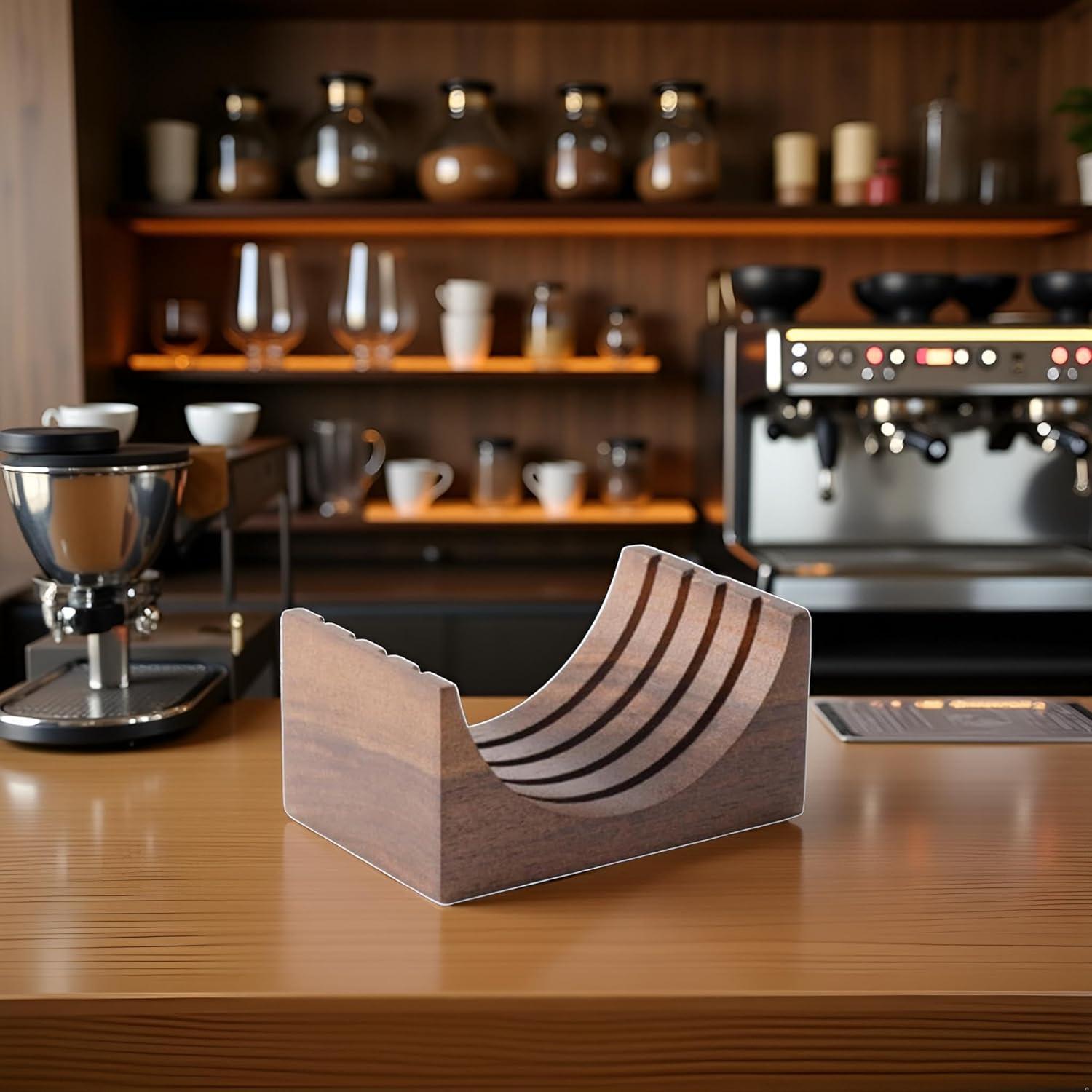 Filtro Reutilizable para Espresso WsjiaboFux con Soporte de Nogal