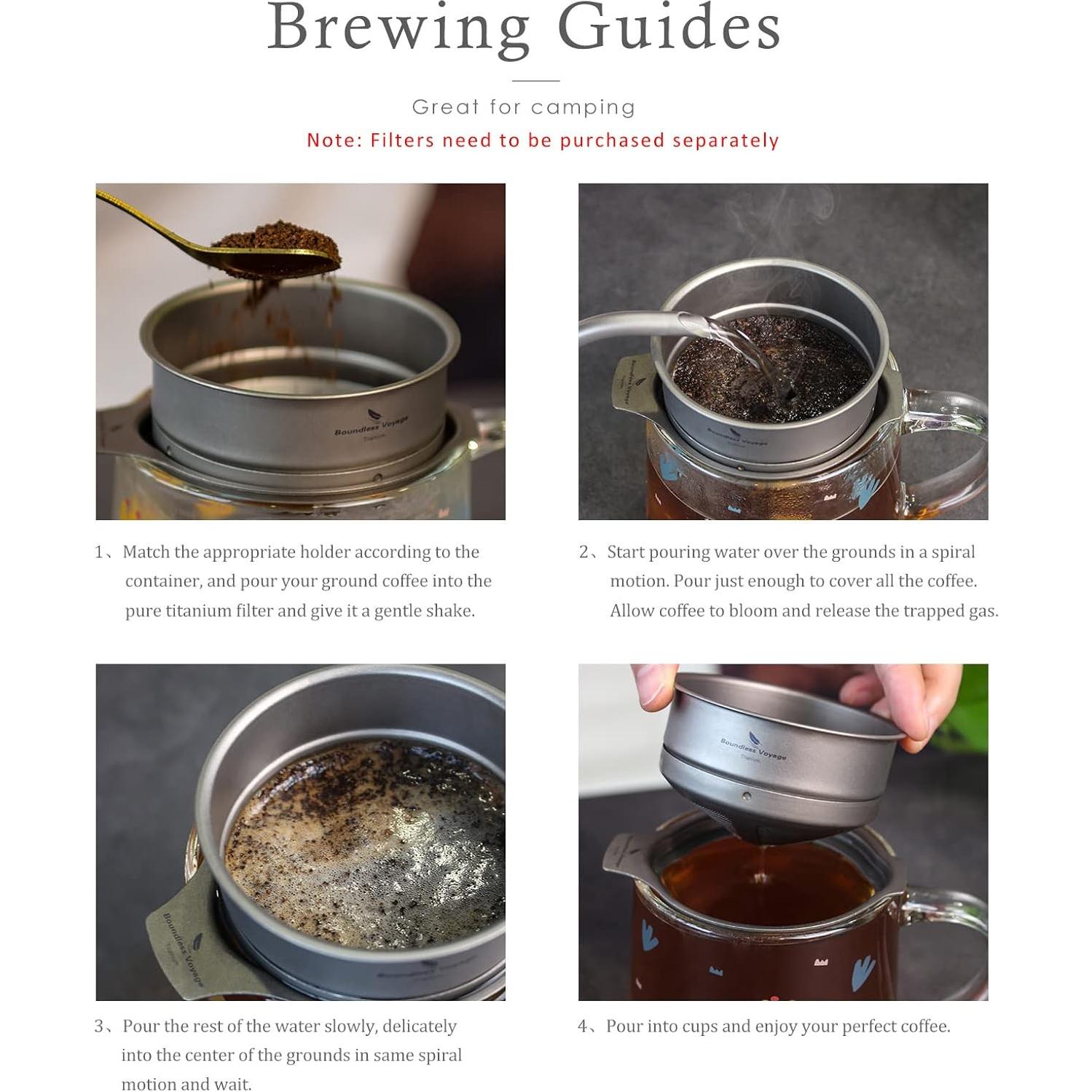 Soporte de Filtro de Café Titanio Boundless Voyage M 106x87mm