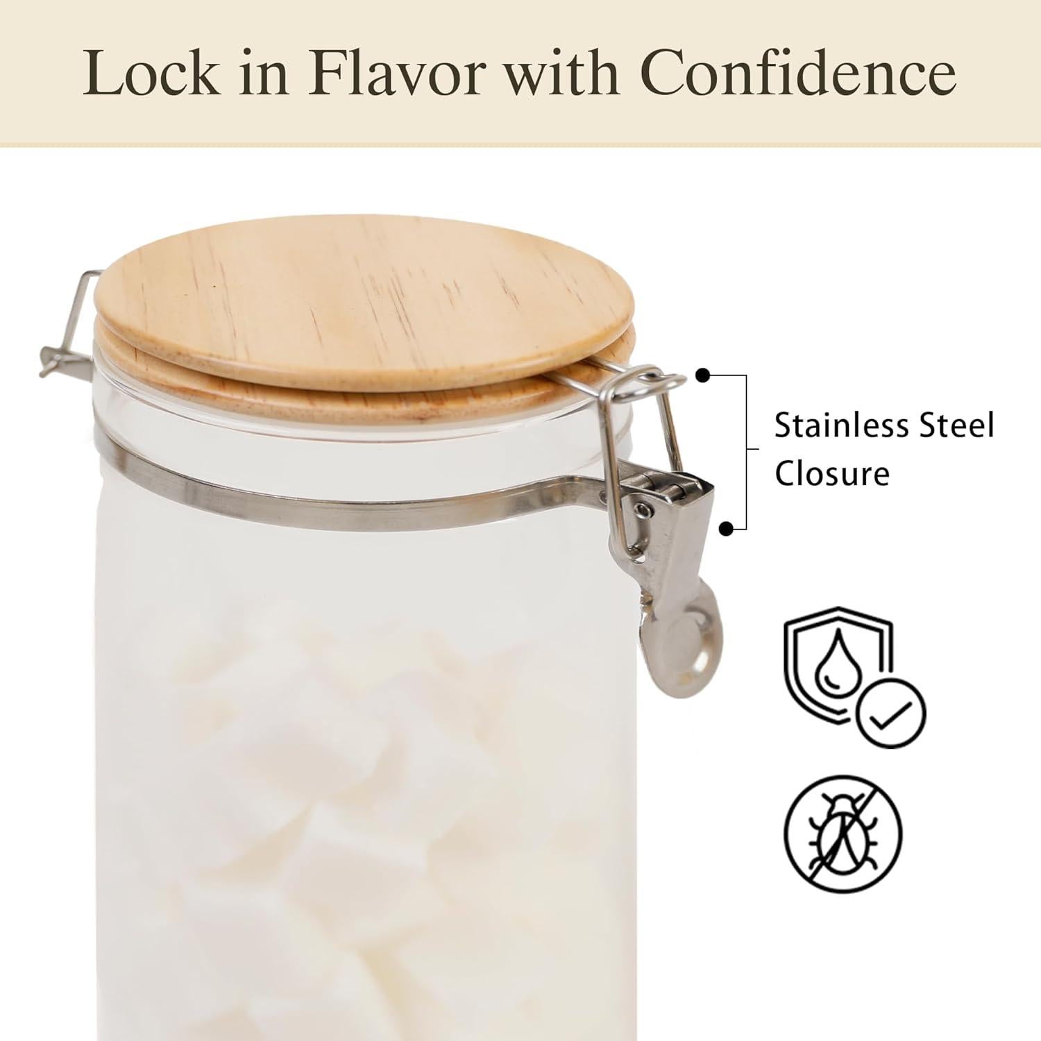 Juego de tarros de café de vidrio EQEY con estante y cuchara