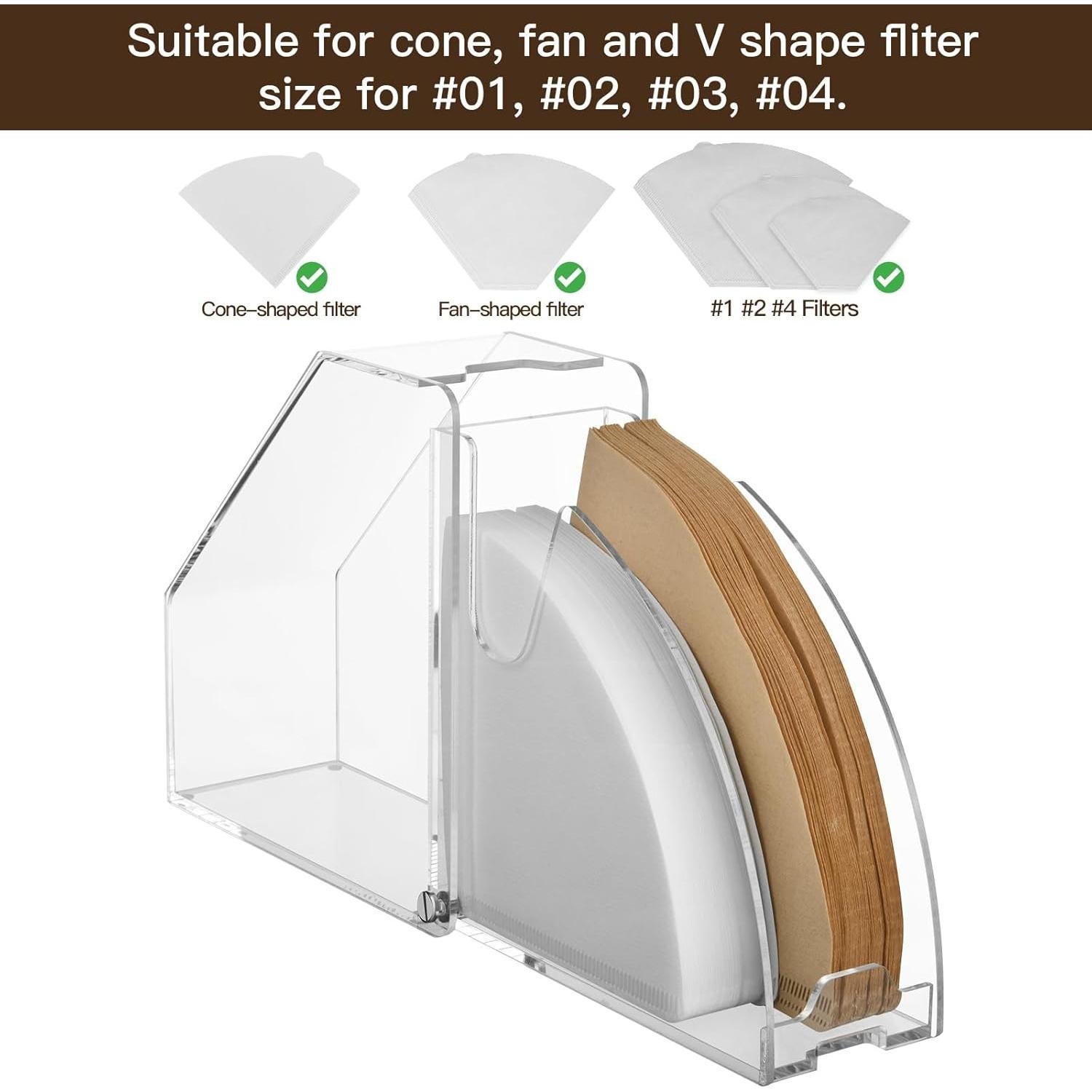 Soporte Organizador para Filtros de Café Homakover Acrílico 100 Piezas