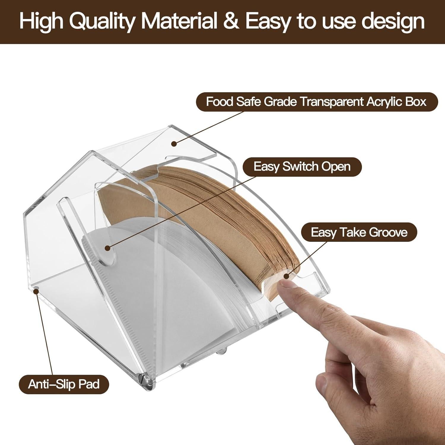 Soporte Organizador para Filtros de Café Homakover Acrílico 100 Piezas