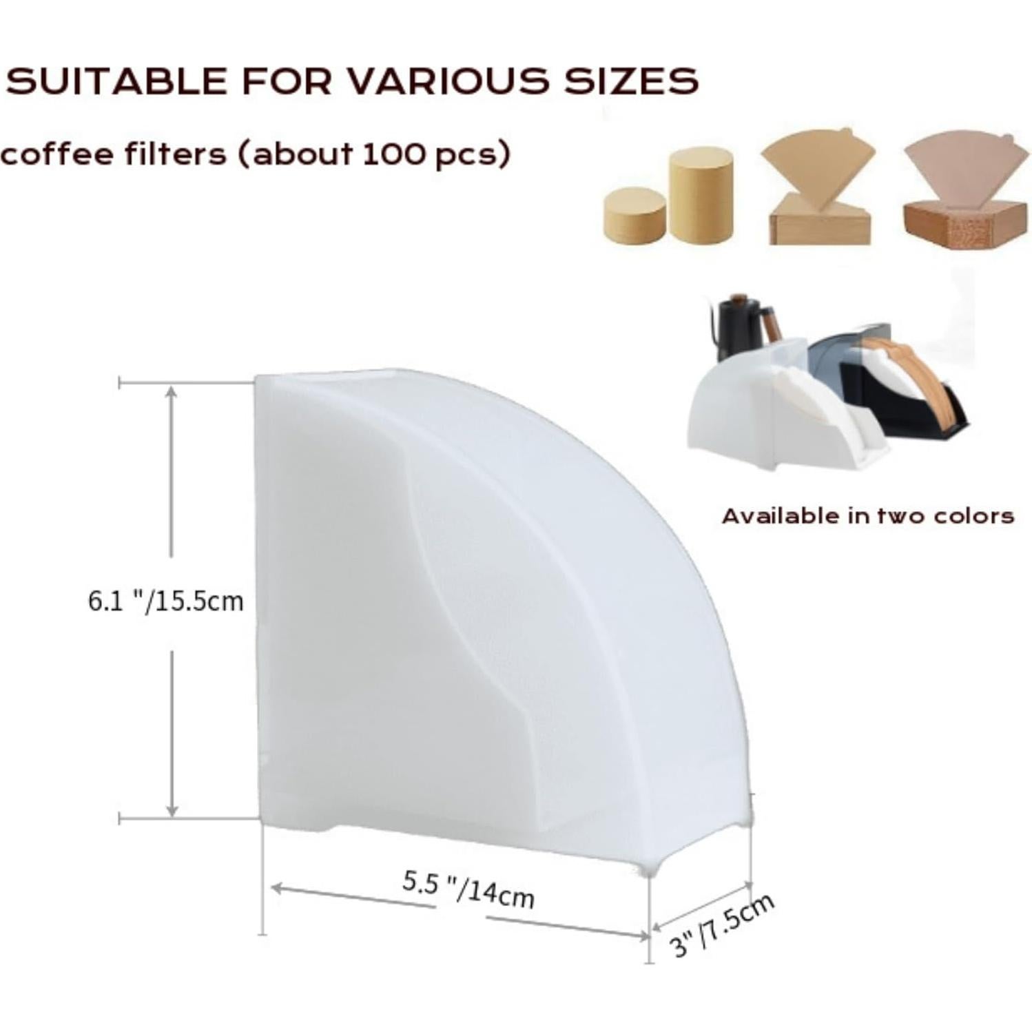 Soporte de Filtro de Café en Cono IZKOOKE Blanco Organizador