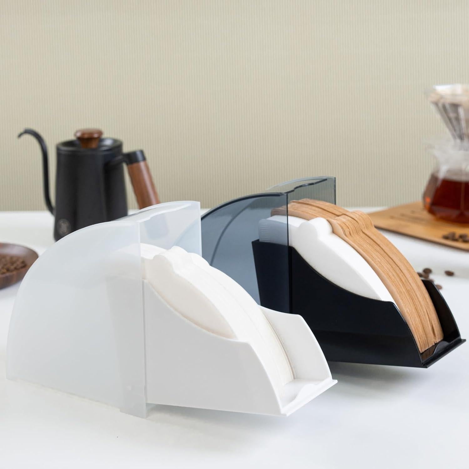 Soporte de Filtro de Café en Cono IZKOOKE Blanco Organizador