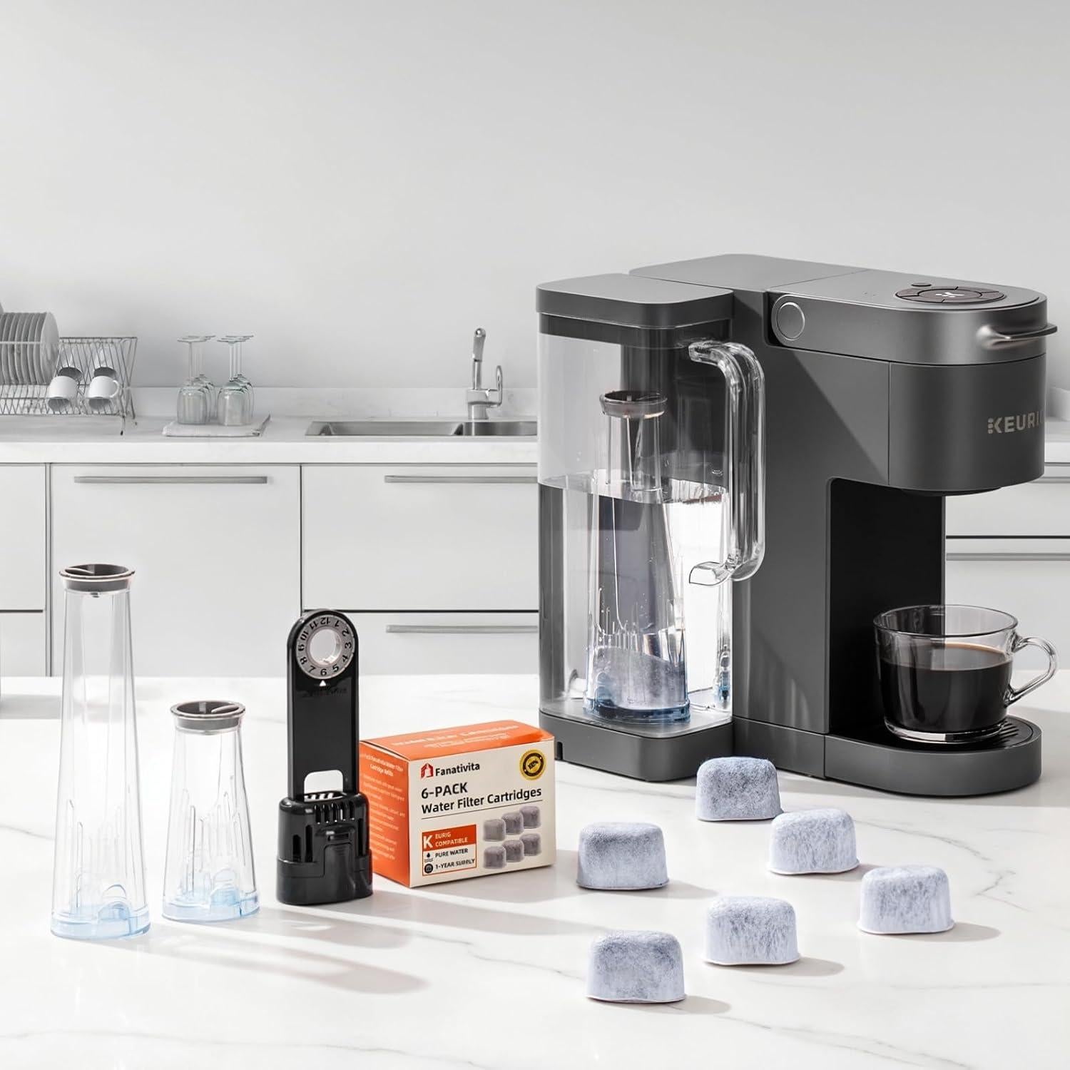 Kit de Inicio Filtros de Agua Fanativita para Cafeteras Keurig