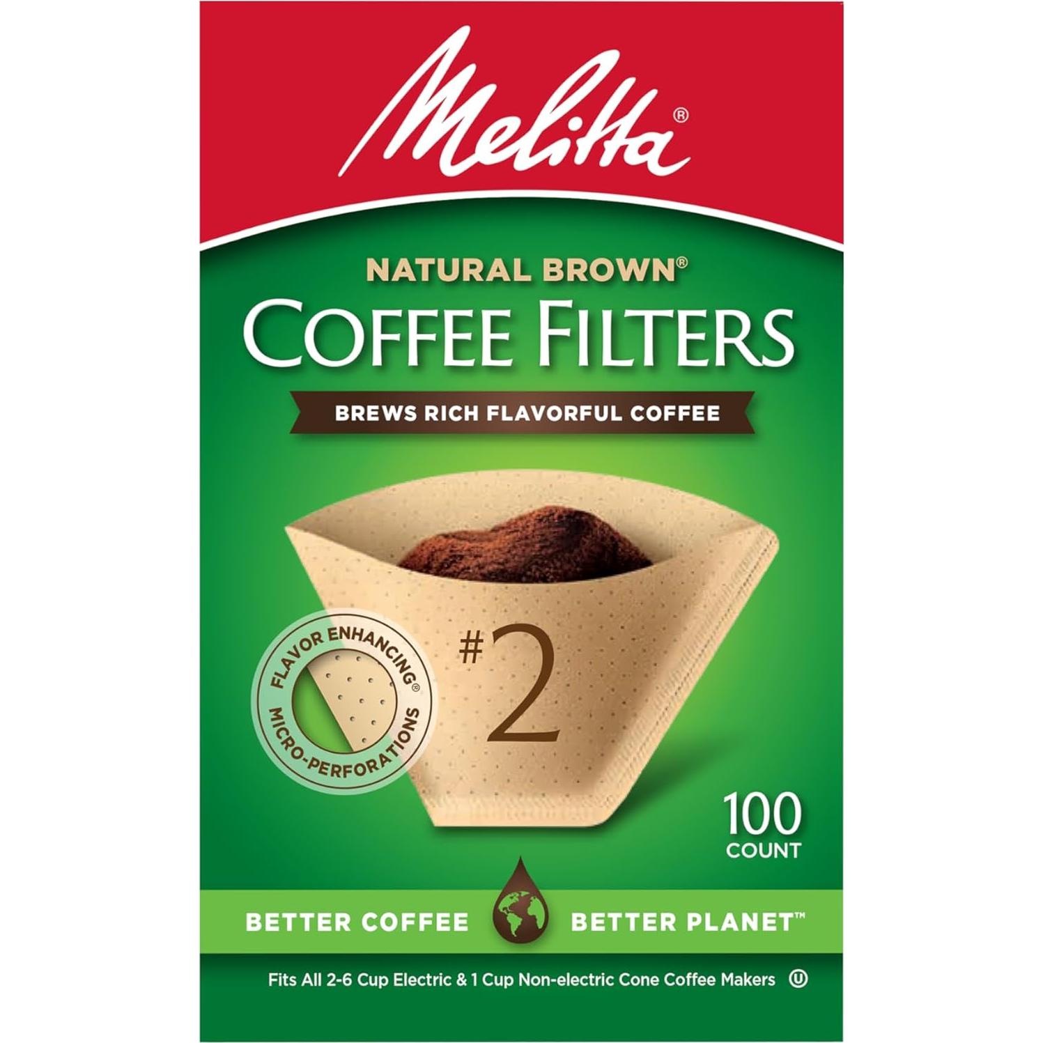 Filtro de Café Melitta BRWN NO2 Cono Papel 1 Unidad