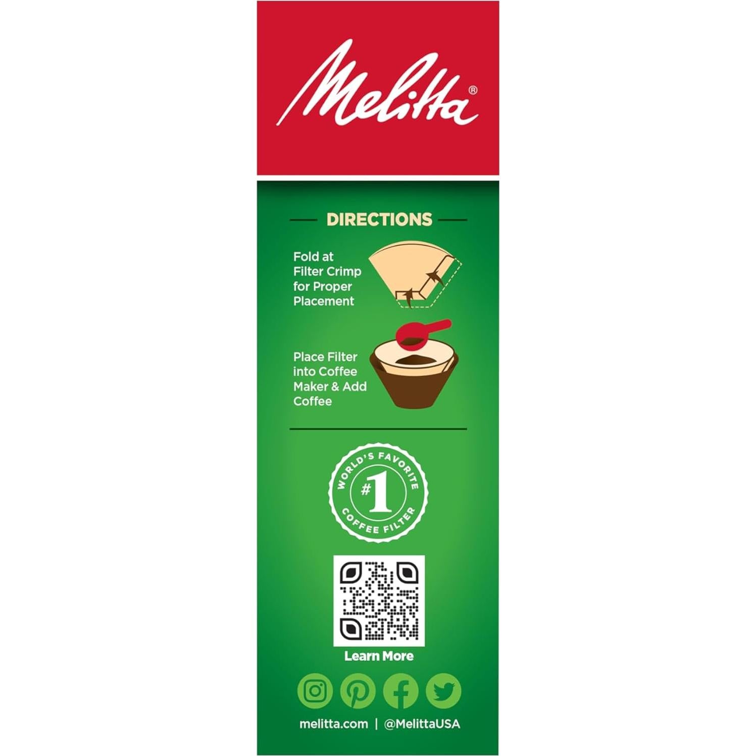 Filtro de Café Melitta BRWN NO2 Cono Papel 1 Unidad