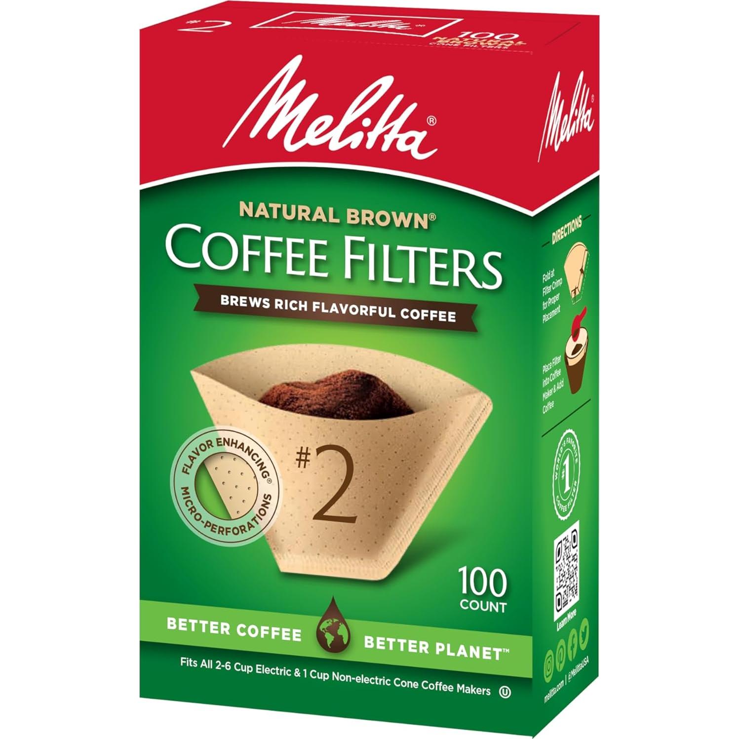 Filtro de Café Melitta BRWN NO2 Cono Papel 1 Unidad