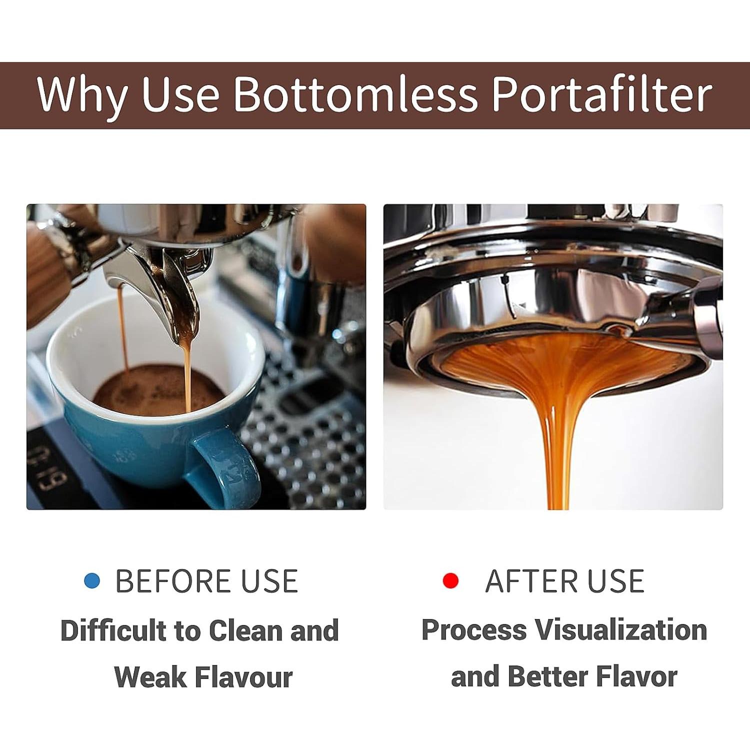 Portafiltro Sin Fondo 51mm Fogkay para Espresso y Cappuccino