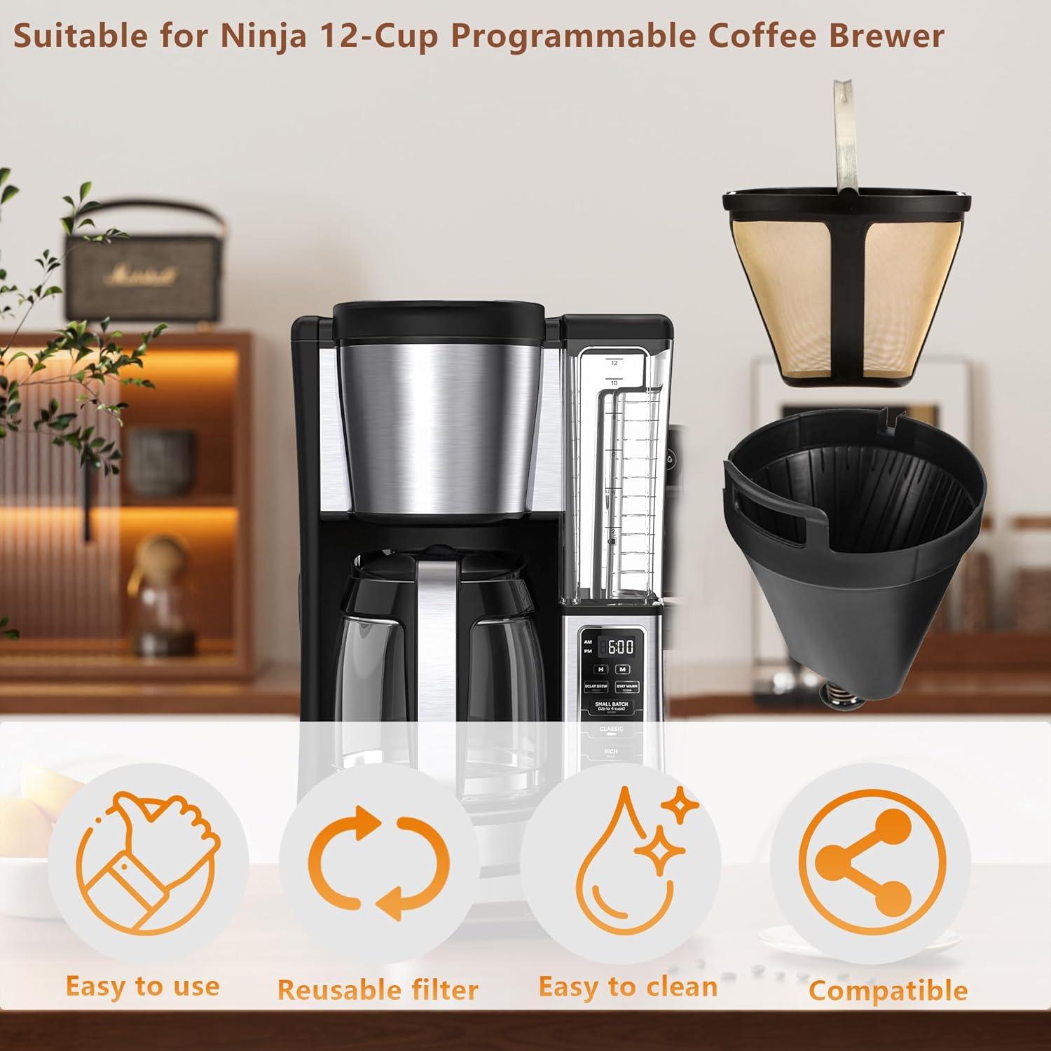 Soporte de Filtro y Filtro Dorado para Cafetera Ninja 12 Tazas