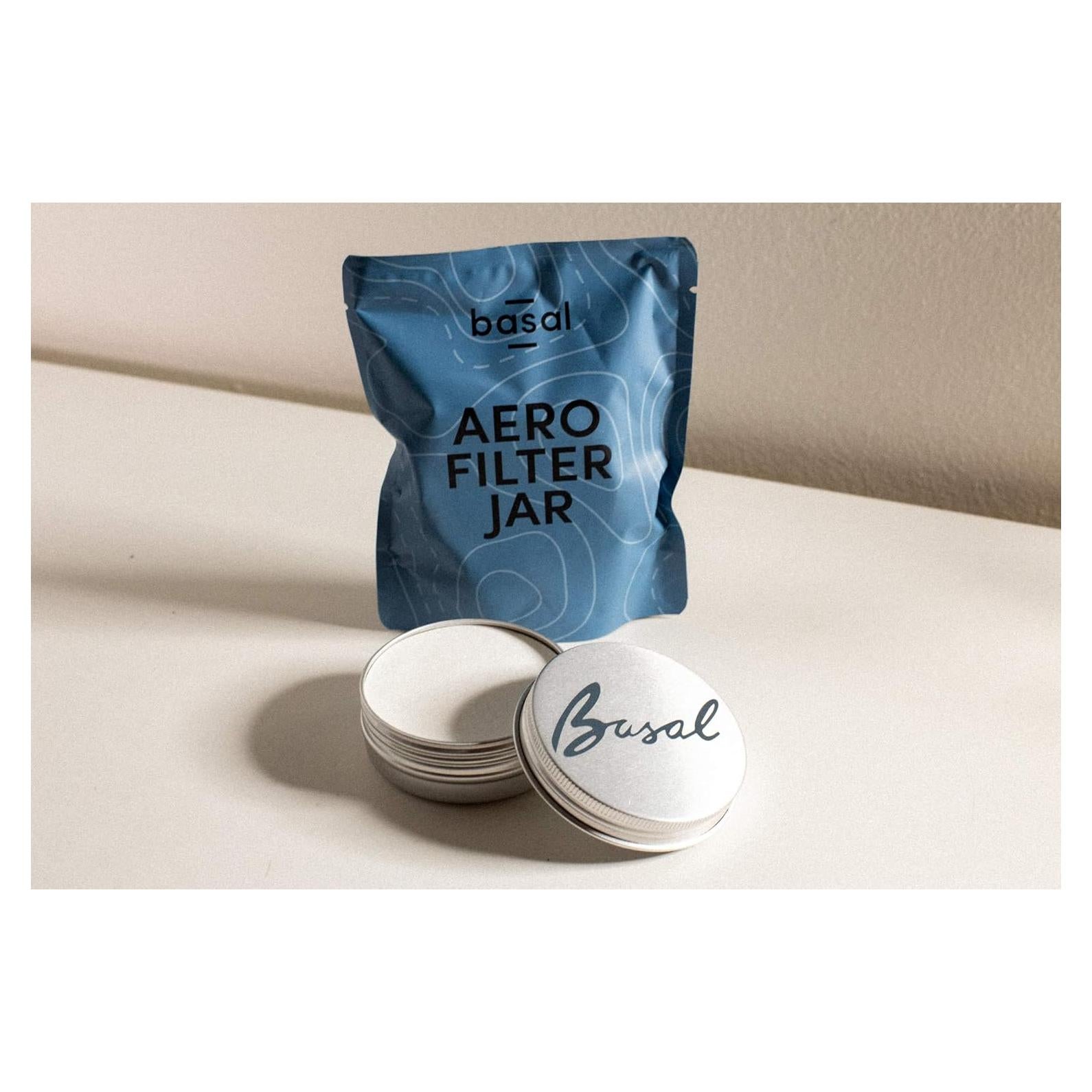 Tarro de Filtros Aero Basal para AeroPress - Aluminio Cepillado