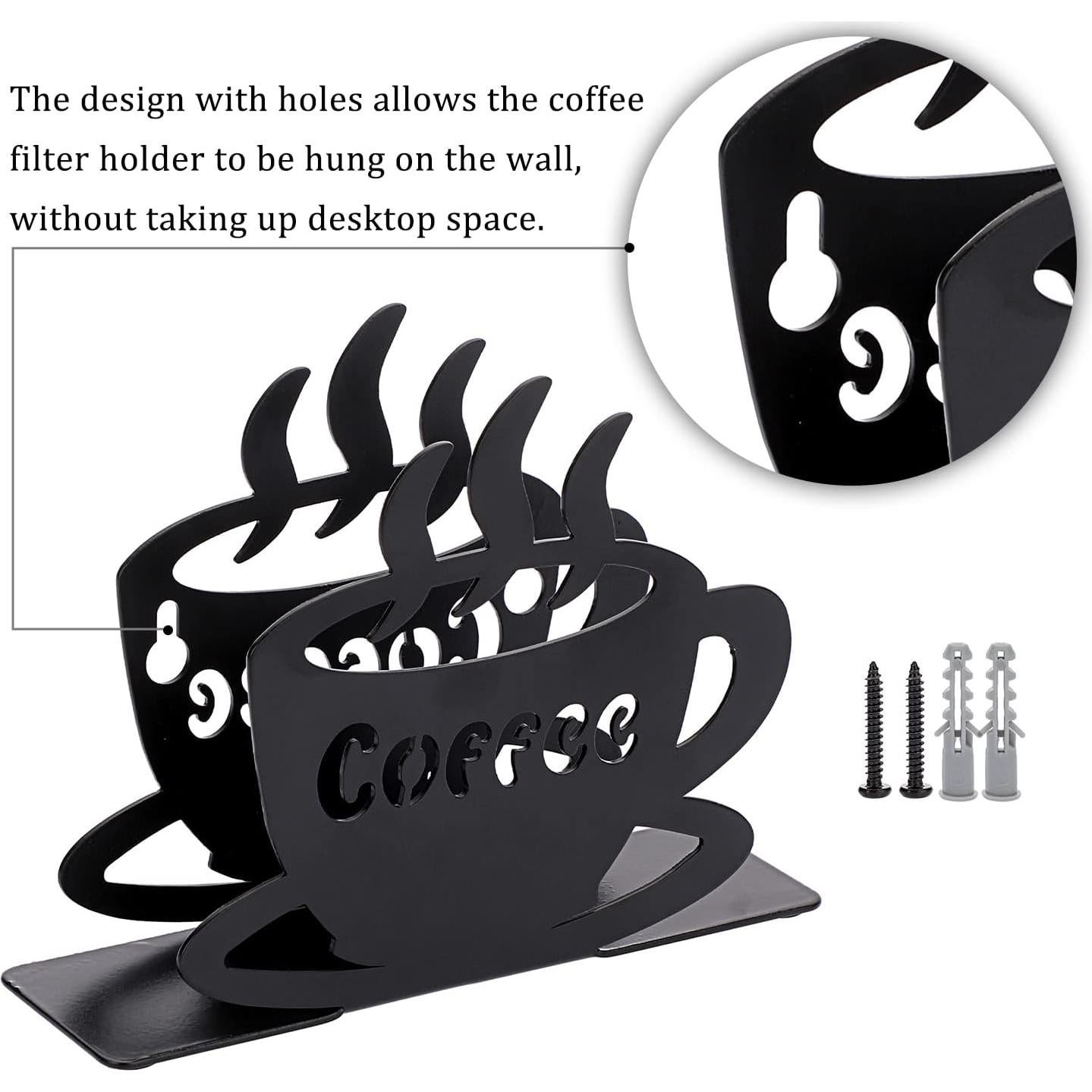 Soporte de Filtros de Café ELLDOO de Metal Montado en Pared