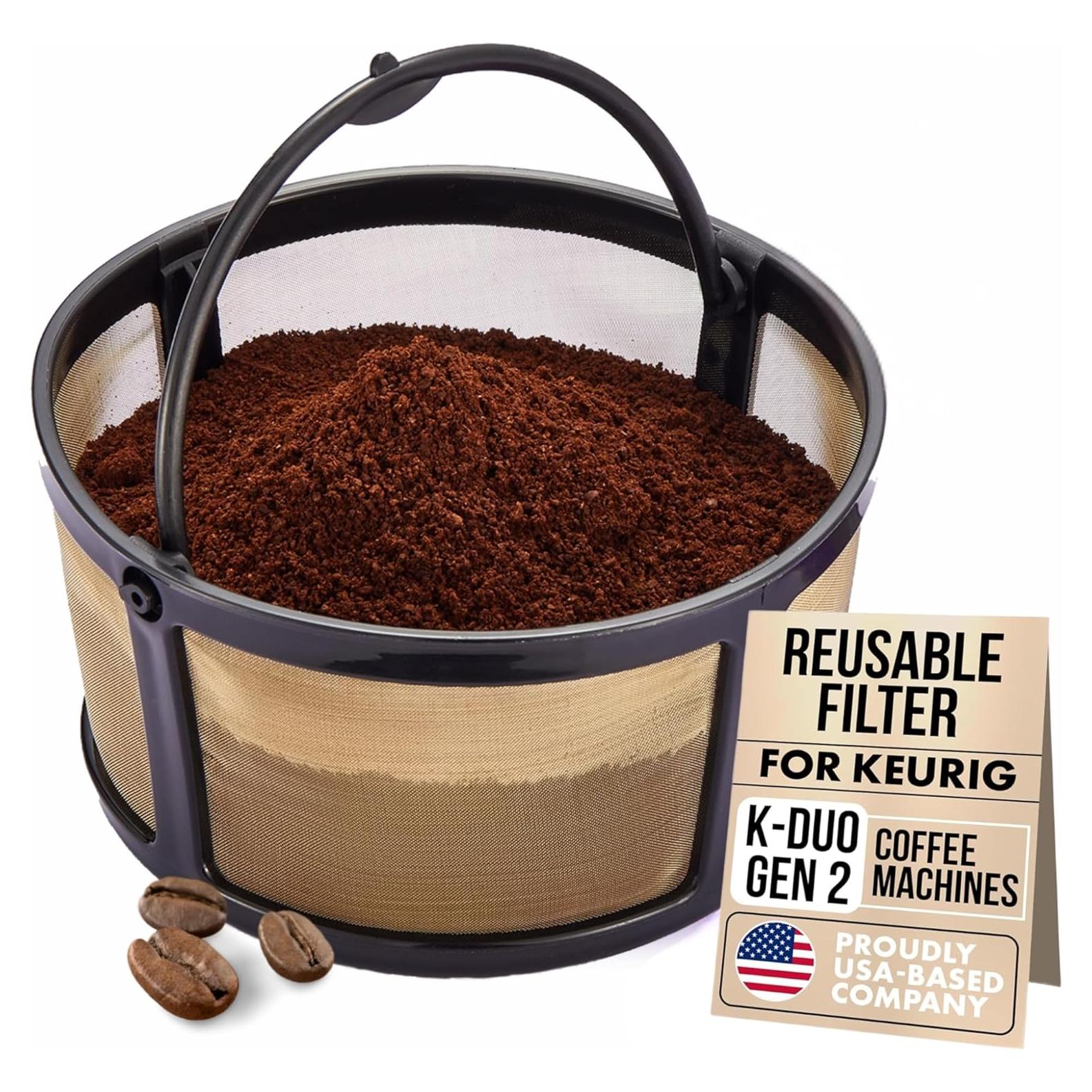 Filtro de café reutilizable PureHQ para Keurig K-Duo - Malla dorada