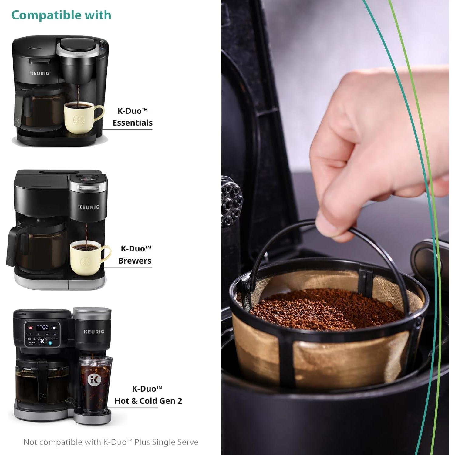 Filtro de café reutilizable PureHQ para Keurig K-Duo - Malla dorada