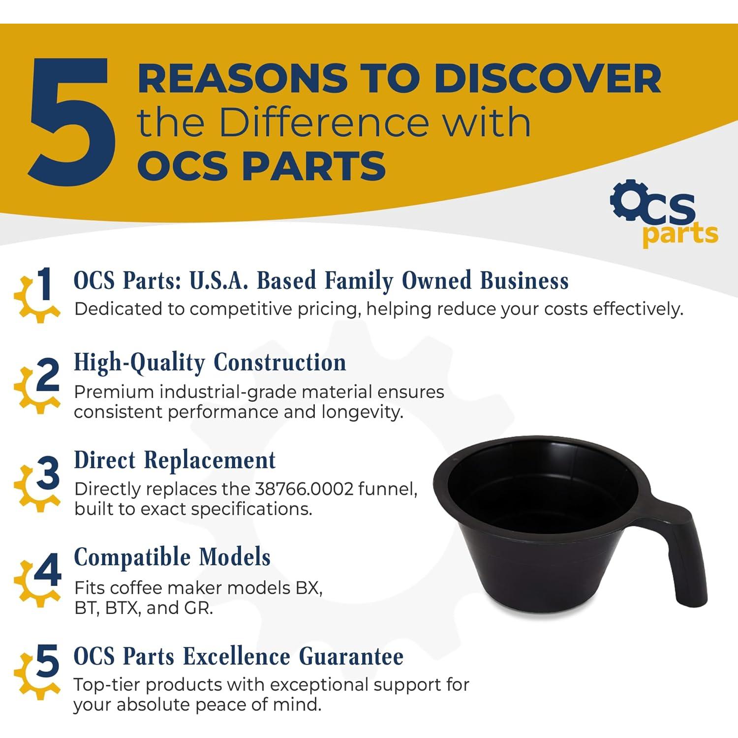 Cesta de embudo OCS Parts 38766.0002 para cafetera Bunn