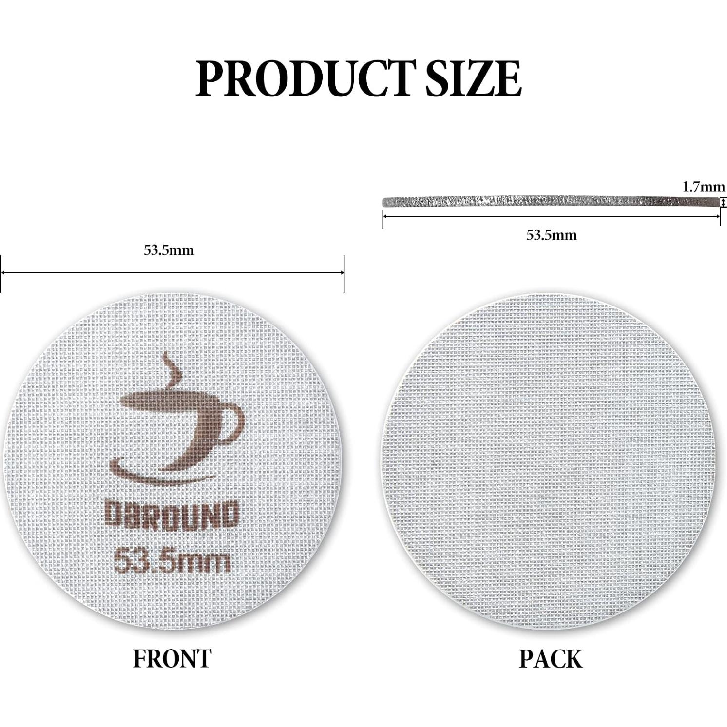 Pantalla de Puck de Espresso Dbround 53.5mm - 2 Piezas con Soporte