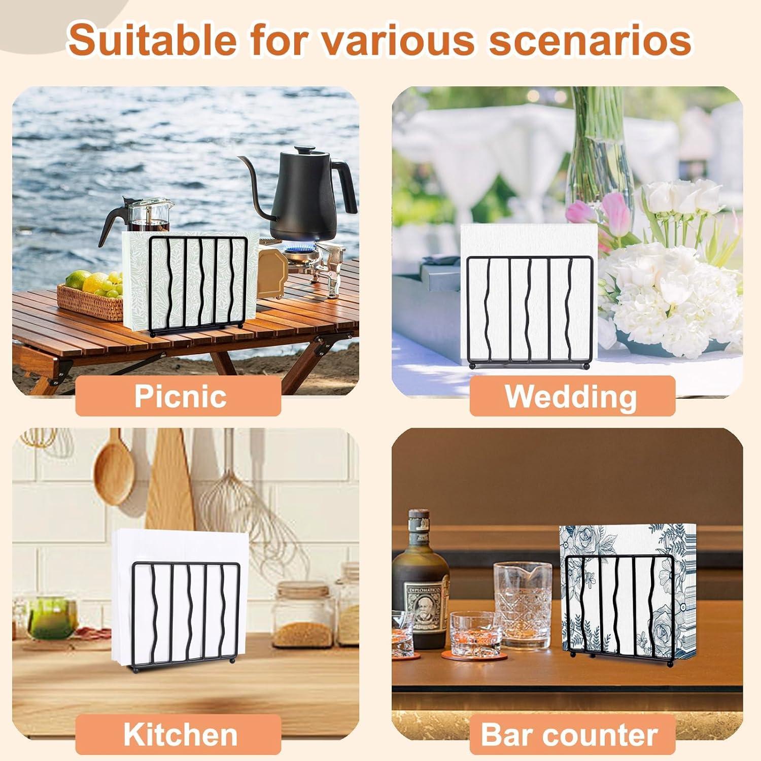 Soporte de Servilletas de Pie Moderno Mluyeri Acero Inoxidable Negro