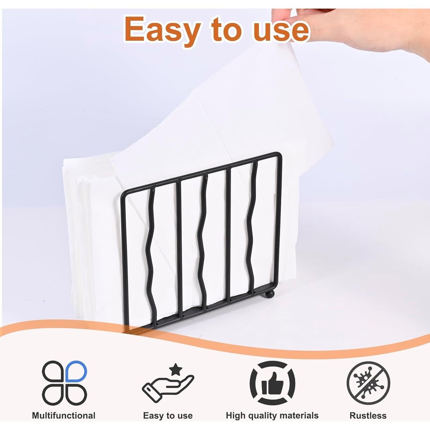 Soporte de Servilletas de Pie Moderno Mluyeri Acero Inoxidable Negro