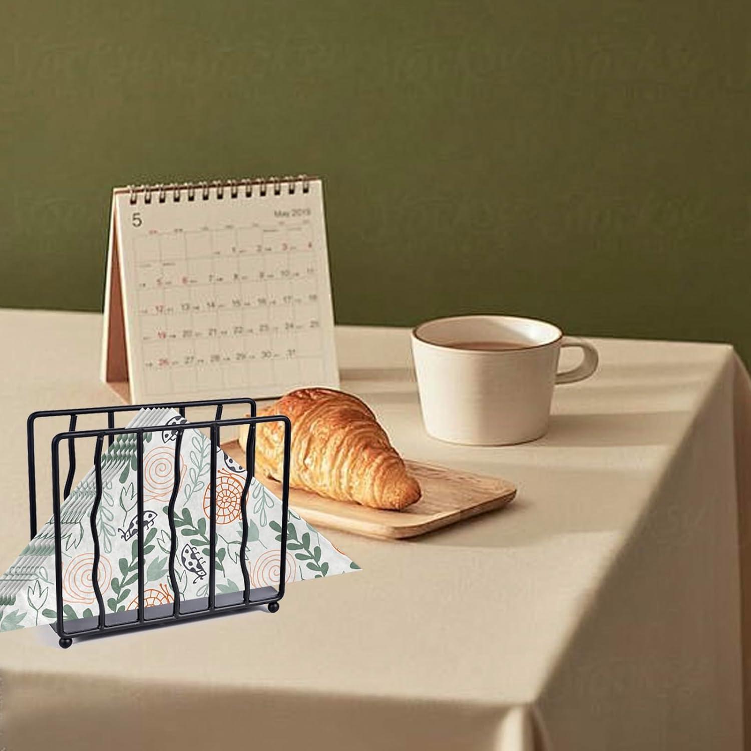 Soporte de Servilletas de Pie Moderno Mluyeri Acero Inoxidable Negro