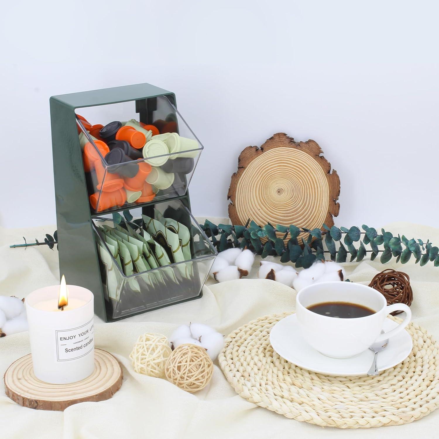 Organizador de Cápsulas de Café Bokelai Verde Vintage 2 Compartimentos