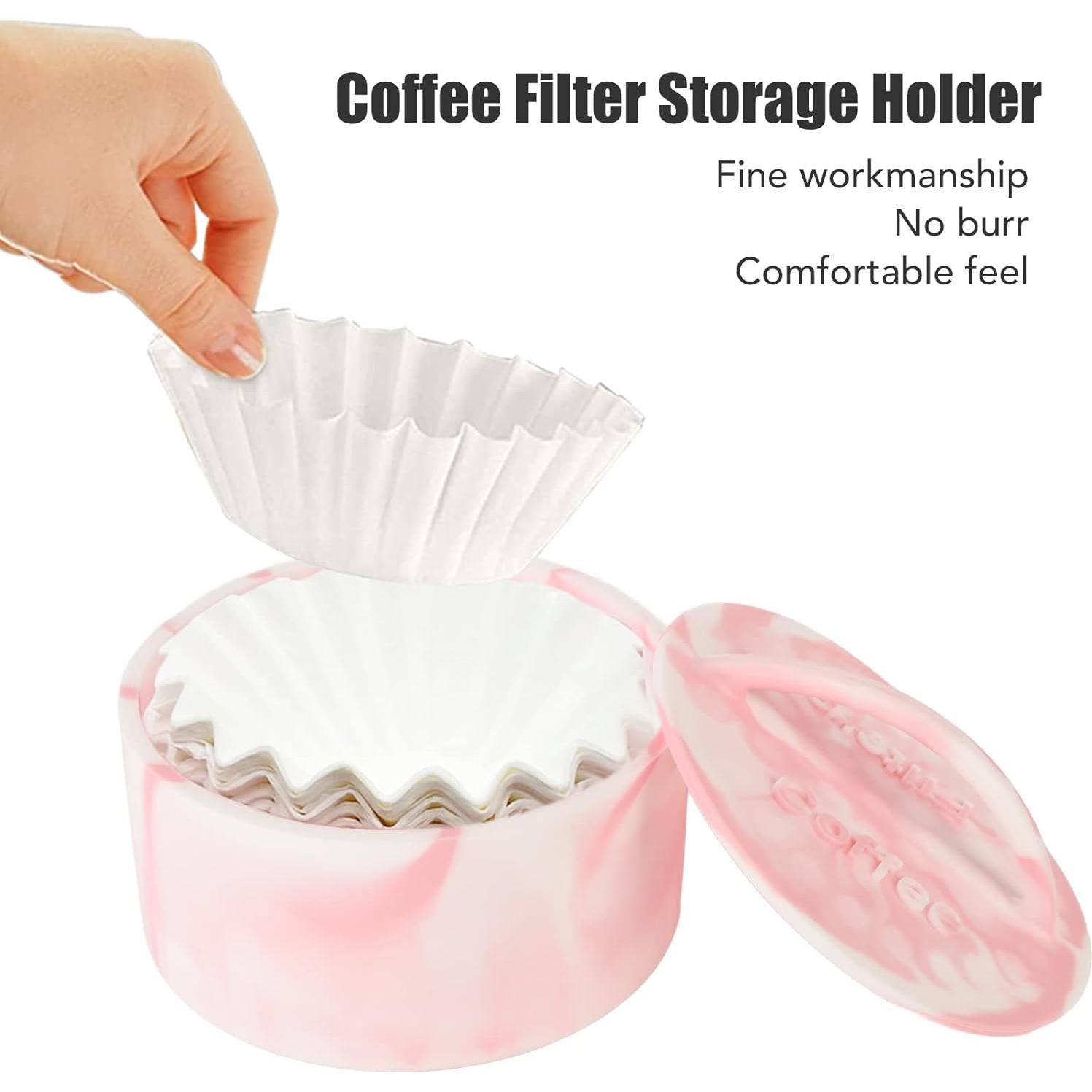 Soporte de Filtro de Café HERCHR Rosa - Organizador Silicona 15.5cm