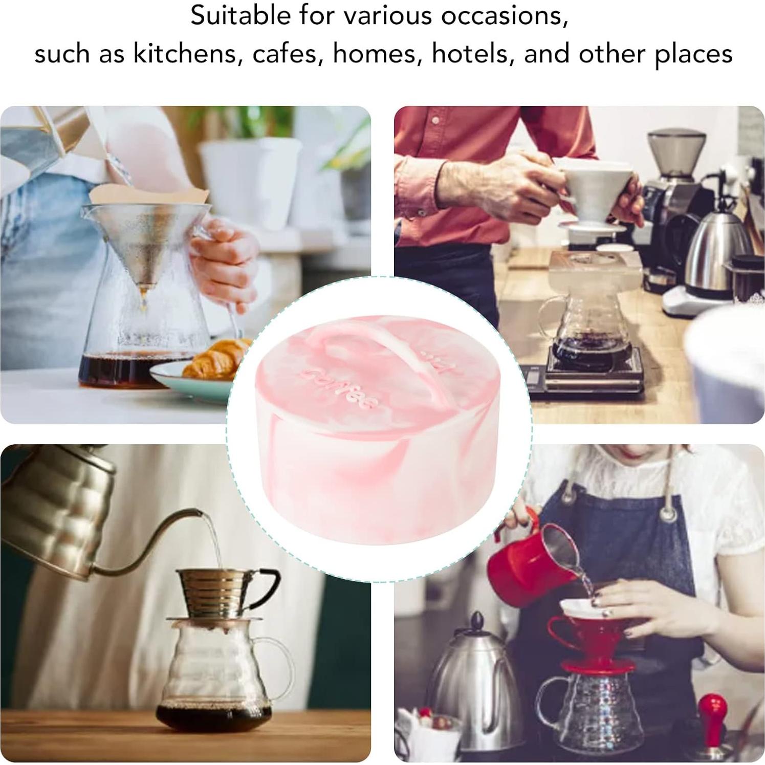 Soporte de Filtro de Café HERCHR Rosa - Organizador Silicona 15.5cm