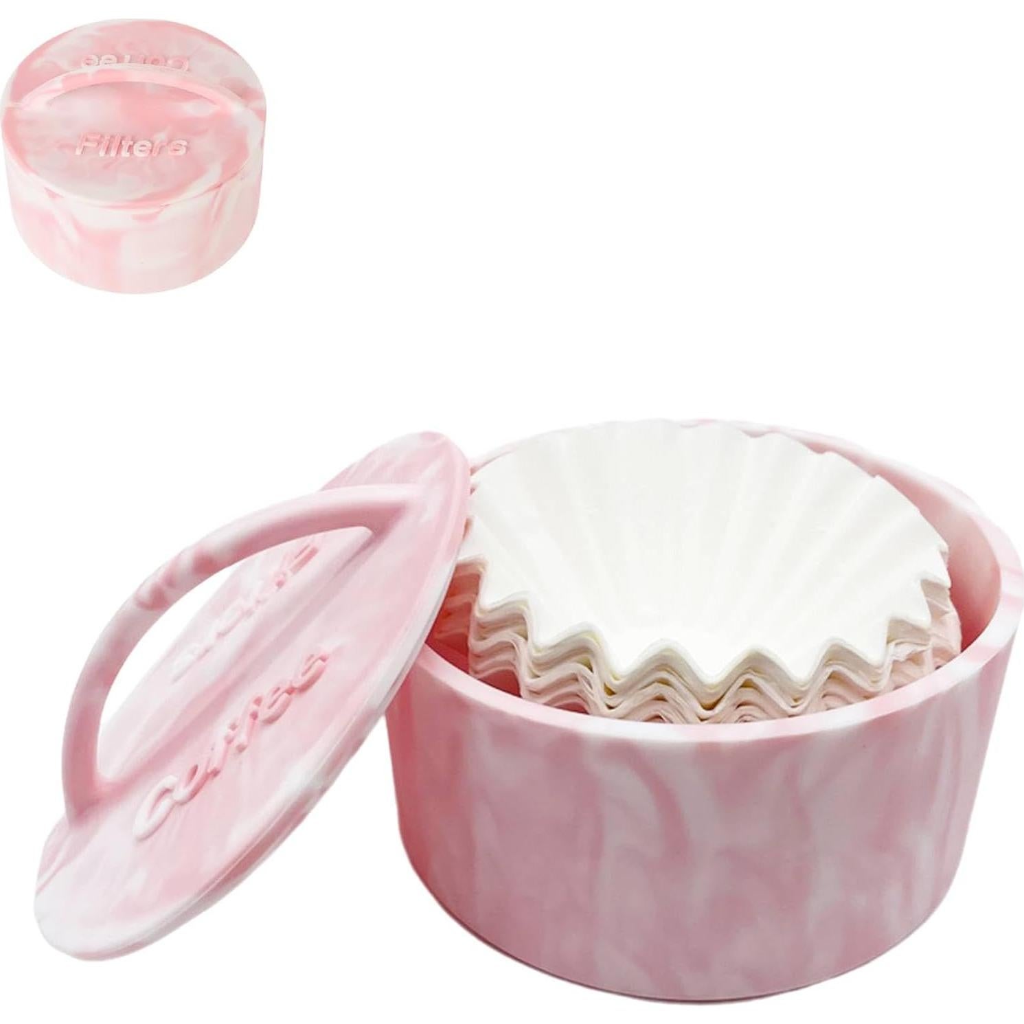 Soporte de Filtro de Café HERCHR Rosa - Organizador Silicona 15.5cm
