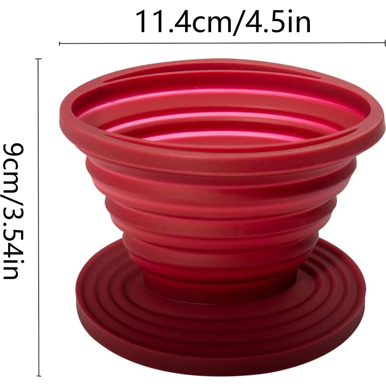 Goteador de Café Plegable Joyangy Rojo con 5 Filtros de Papel