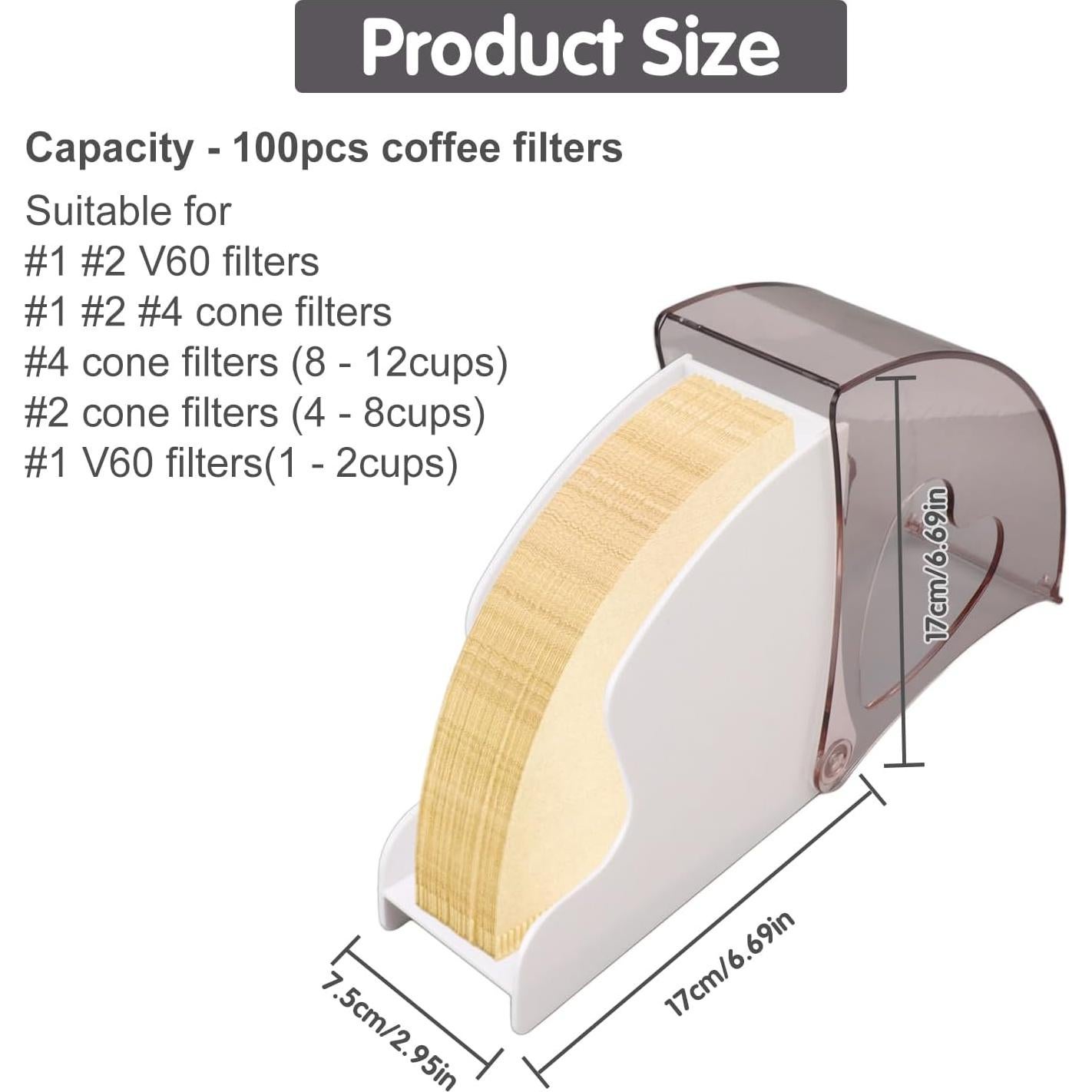 Soporte para Filtros de Café Tissting - Almacena 60 Filtros Cono
