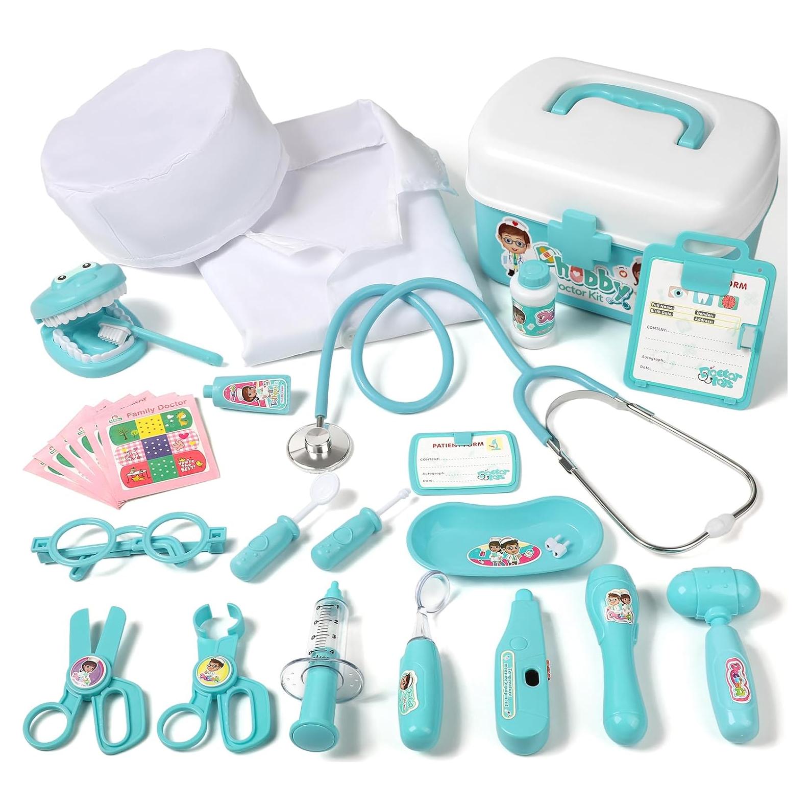 Kit de Doctor Phobby 27 Piezas con Estetoscopio Real para Niños