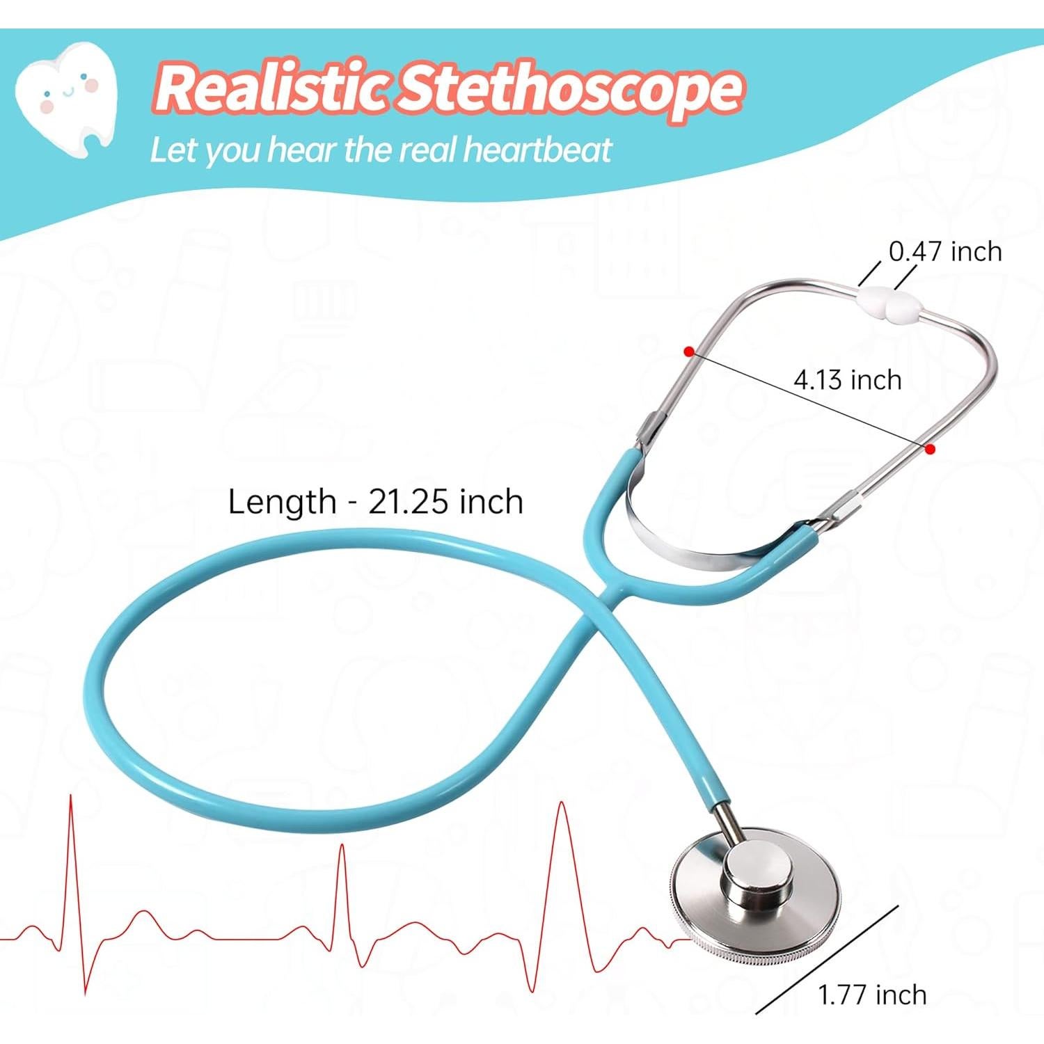 Kit de Doctor Phobby 27 Piezas con Estetoscopio Real para Niños