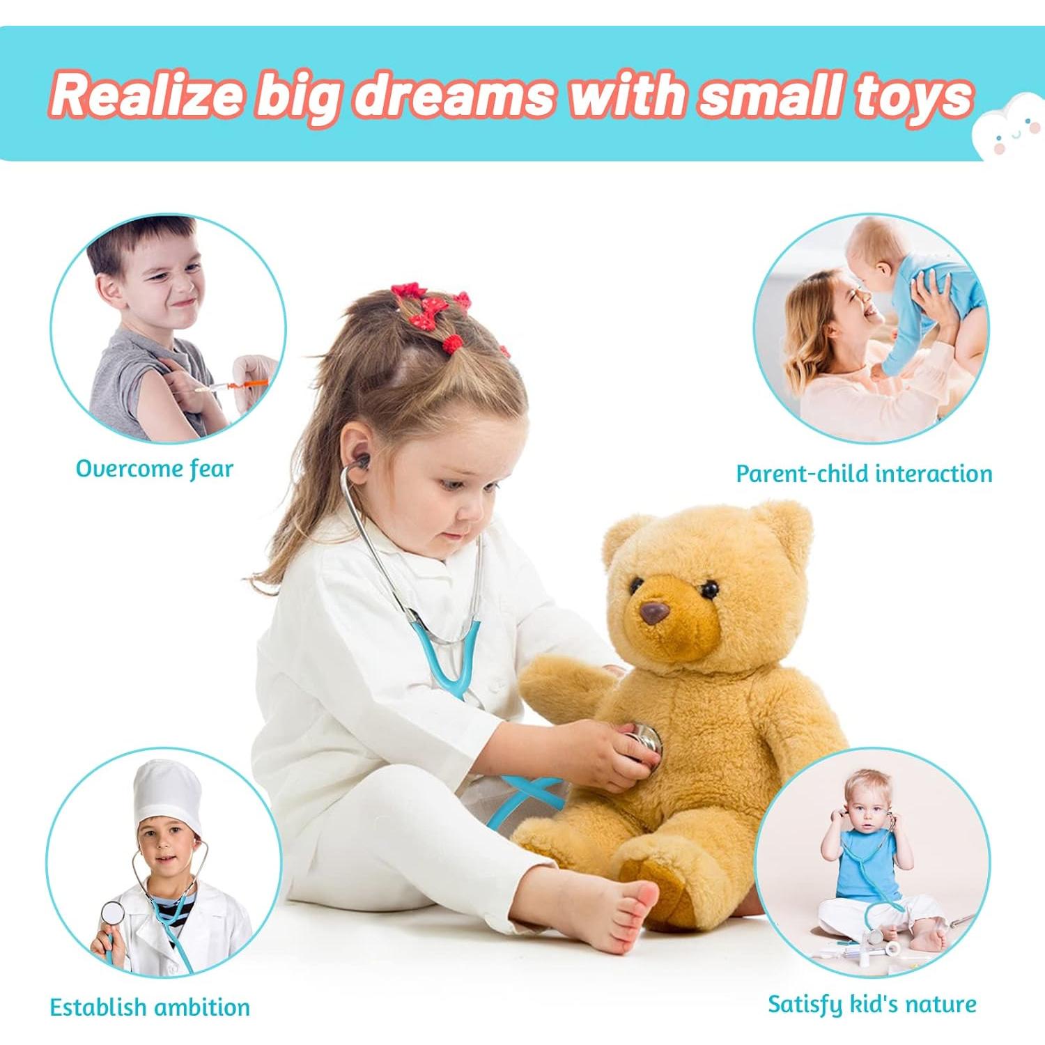 Kit de Doctor Phobby 27 Piezas con Estetoscopio Real para Niños