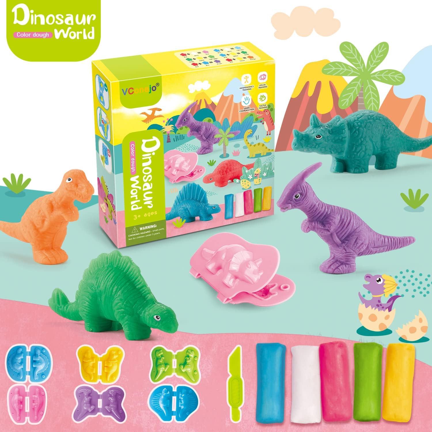 VConejo Juguetes de Masa Colorida Set Dinosaurios 204g