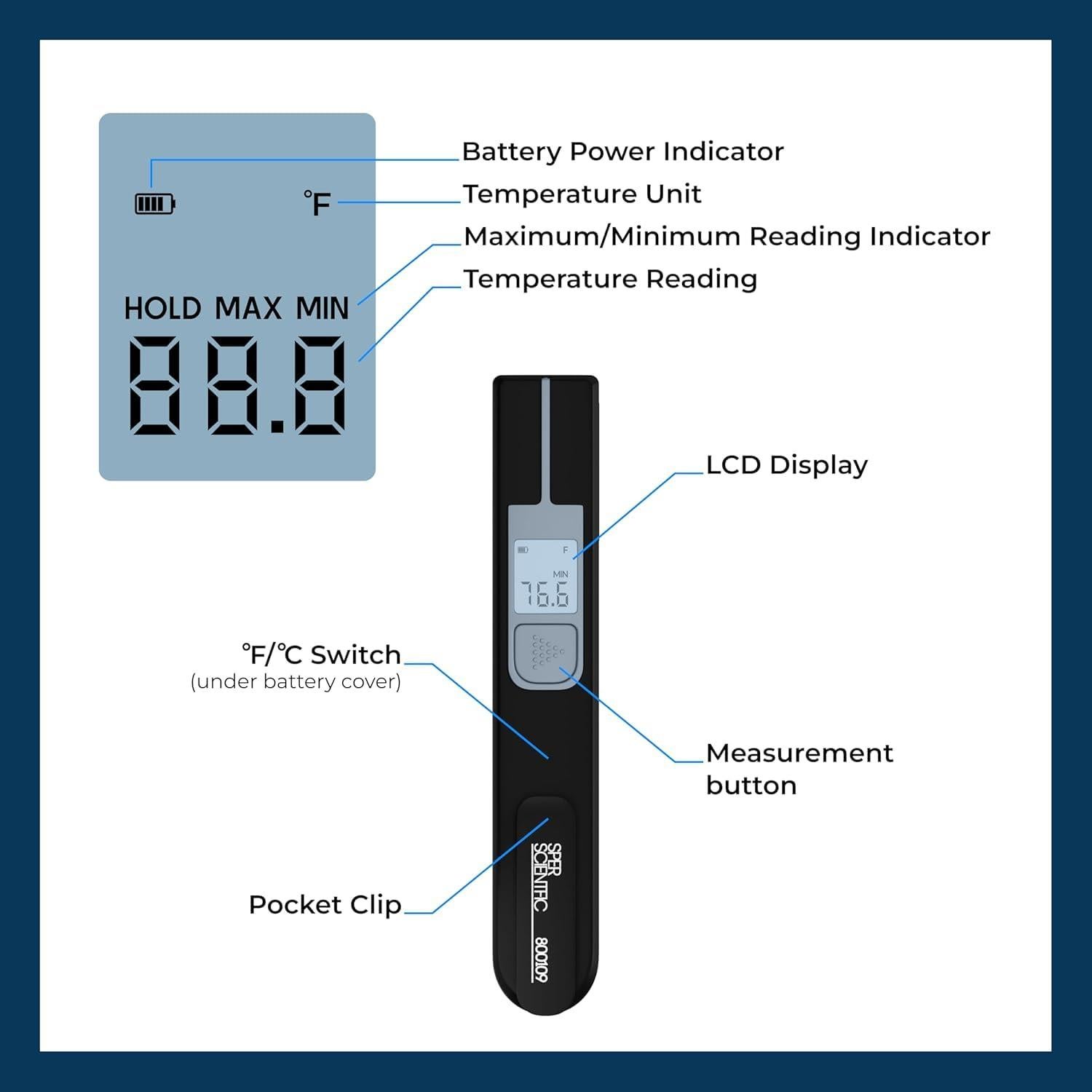 Termómetro Infrarrojo Pen Sper Scientific 800109 - 2 Pack